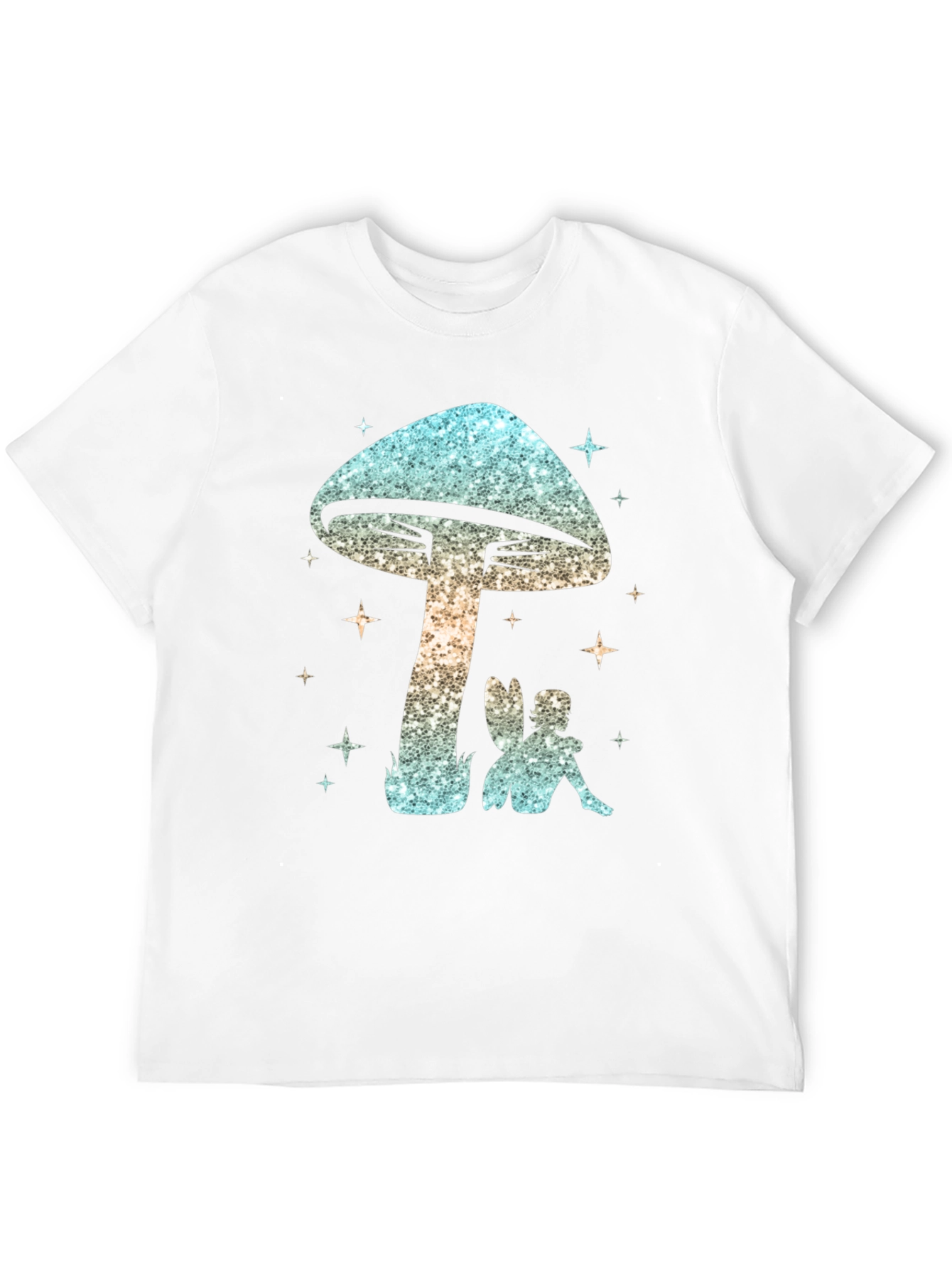 Magical Mushroom & Fairy Black T-Shirt