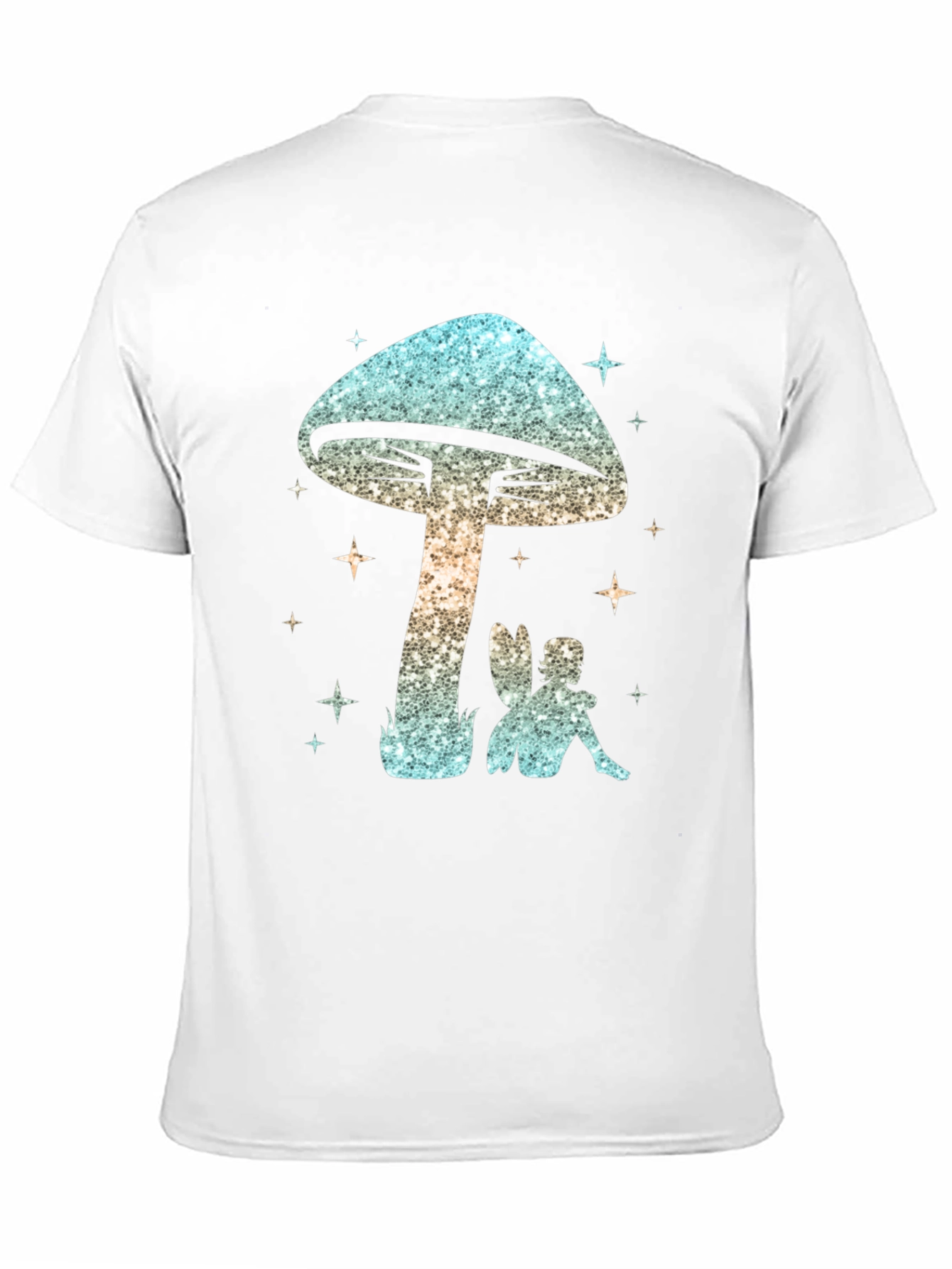 Magical Mushroom & Fairy Black T-Shirt