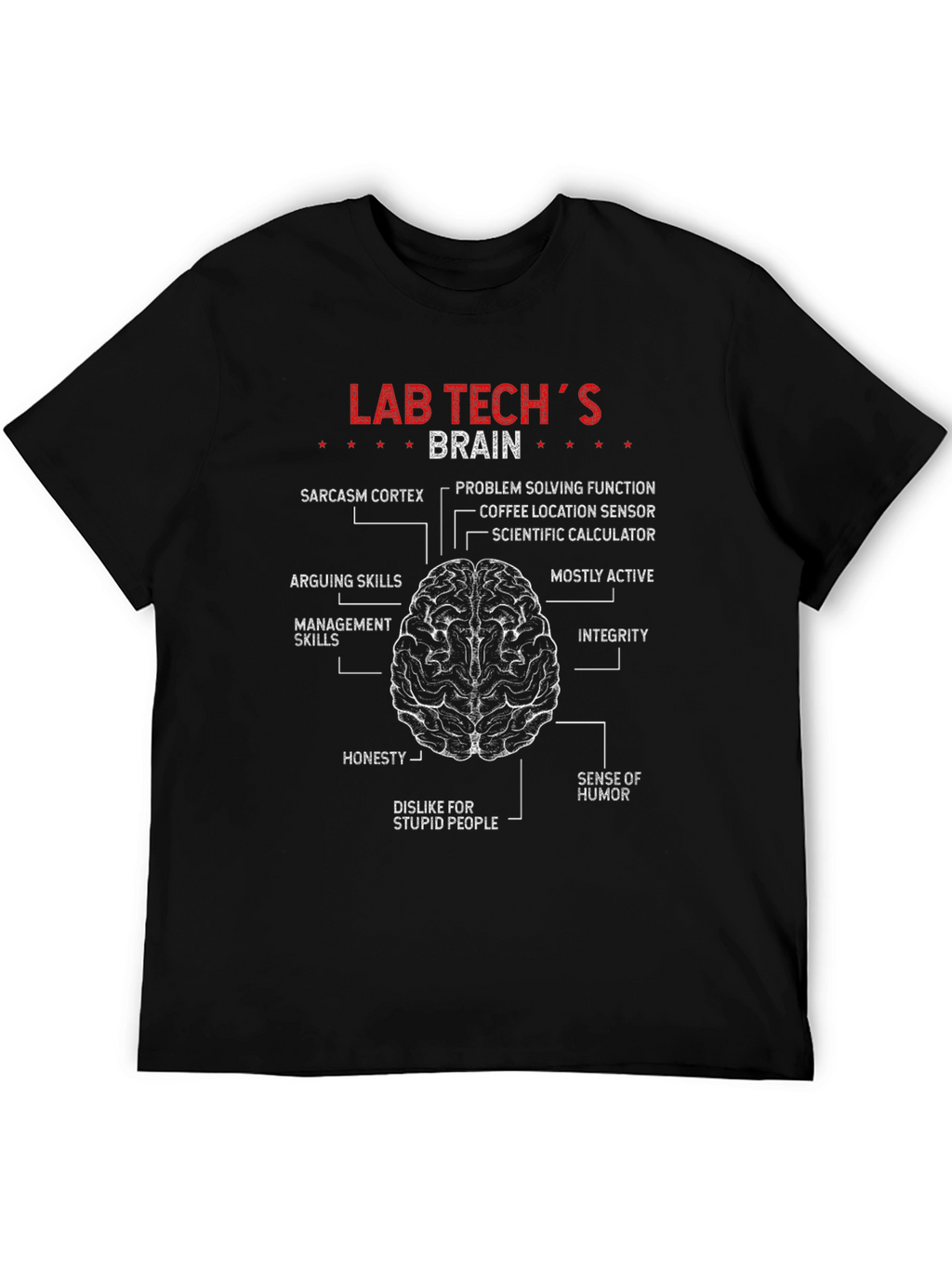 Lab Tech Brain Diagram T-Shirt