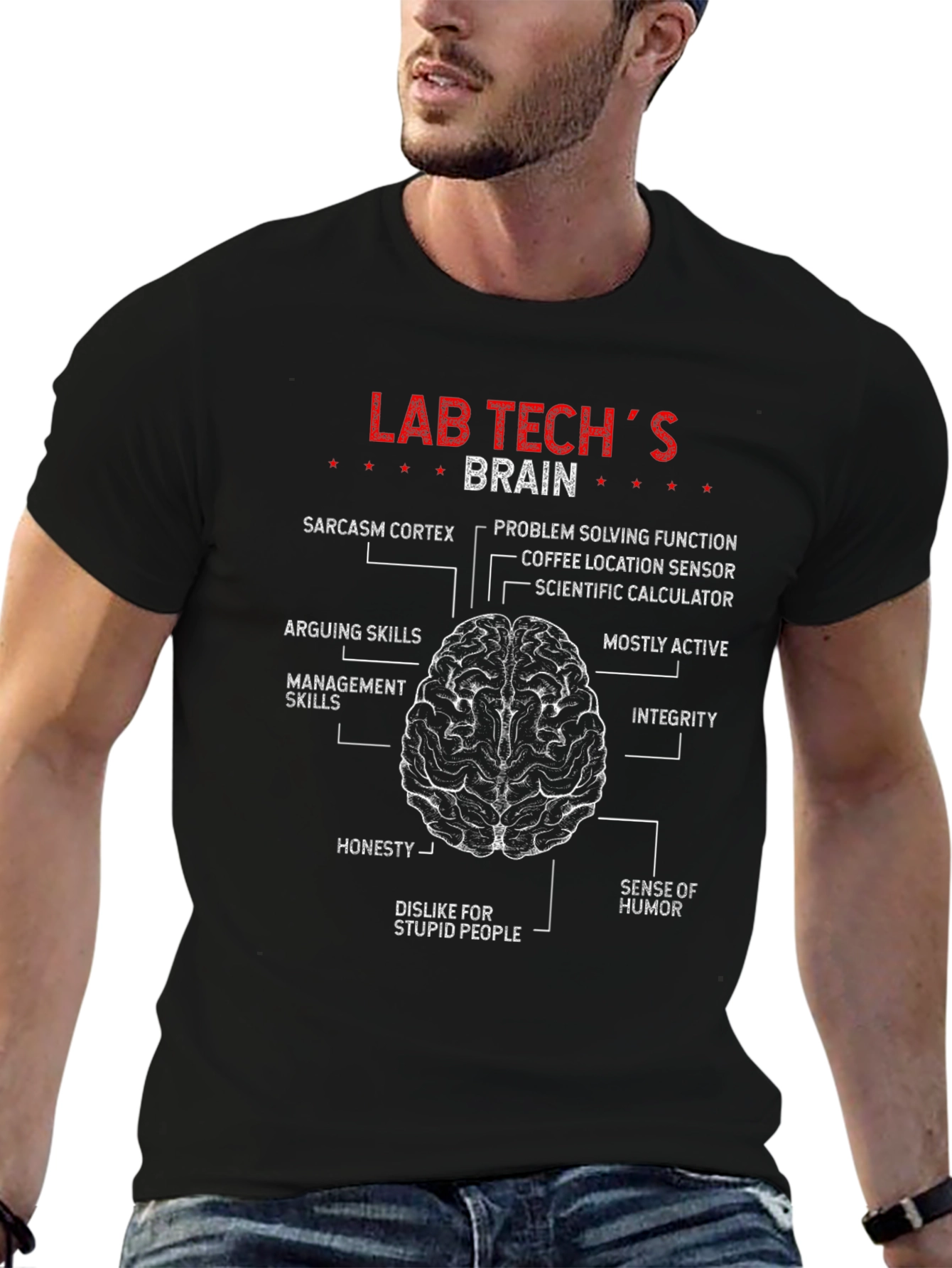 Lab Tech Brain Diagram T-Shirt