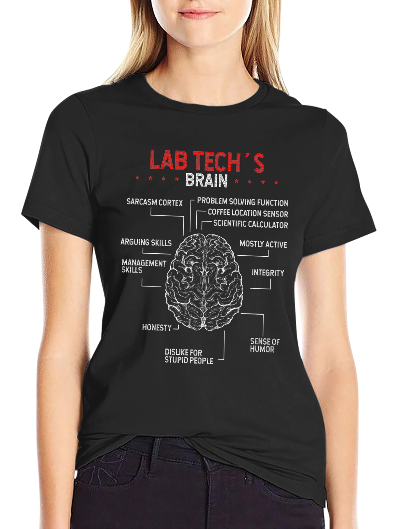 Lab Tech Brain Diagram T-Shirt