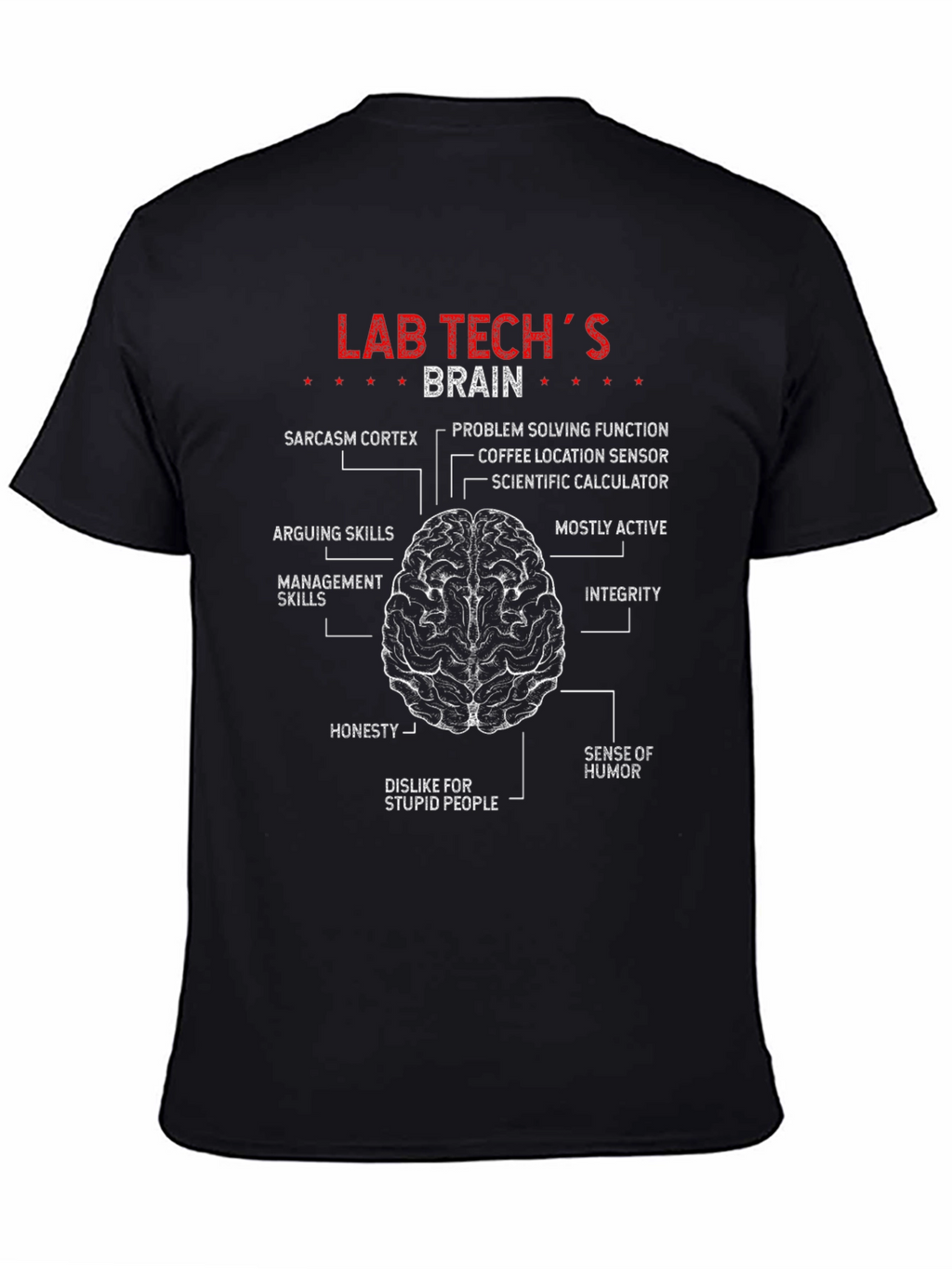 Lab Tech Brain Diagram T-Shirt
