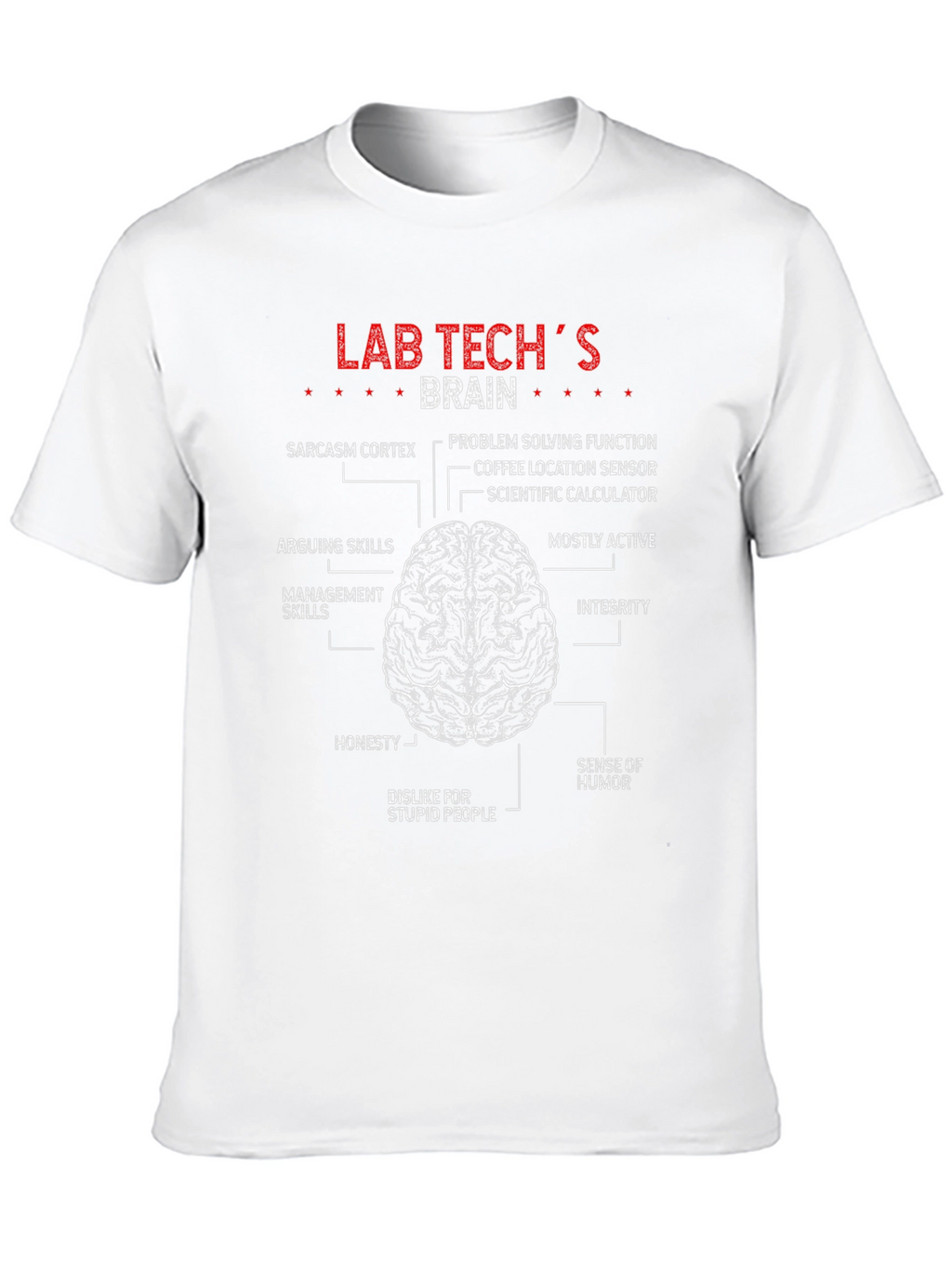 Lab Tech Brain Diagram T-Shirt