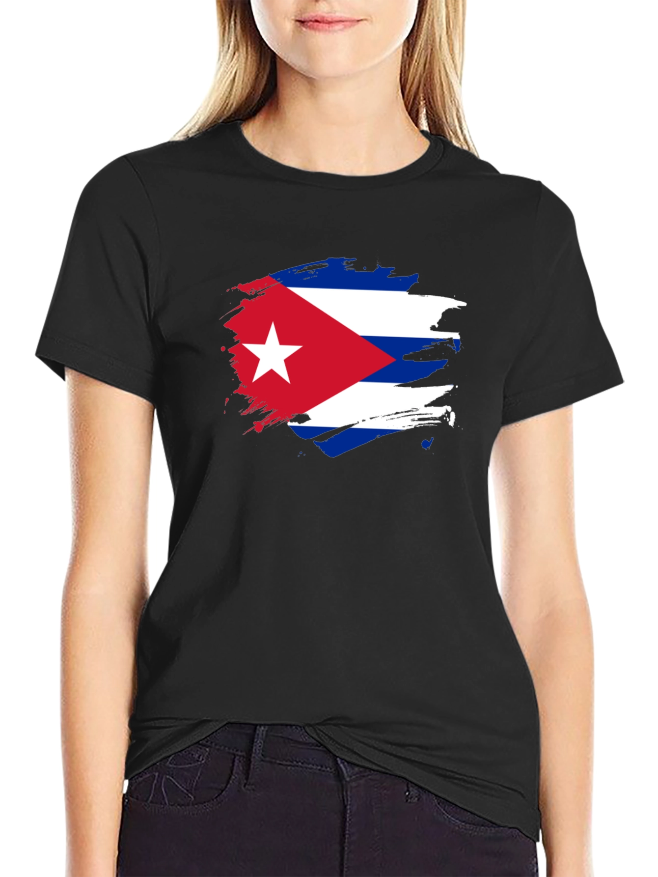 Cuban Flag Graphic Print T-Shirt
