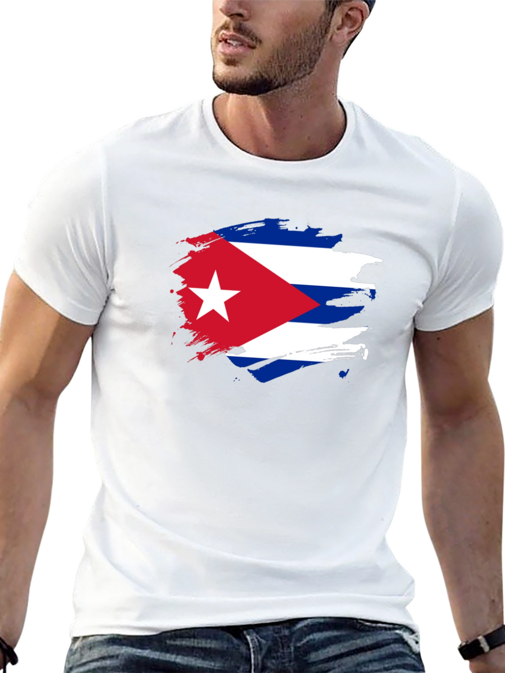 Cuban Flag Graphic Print T-Shirt