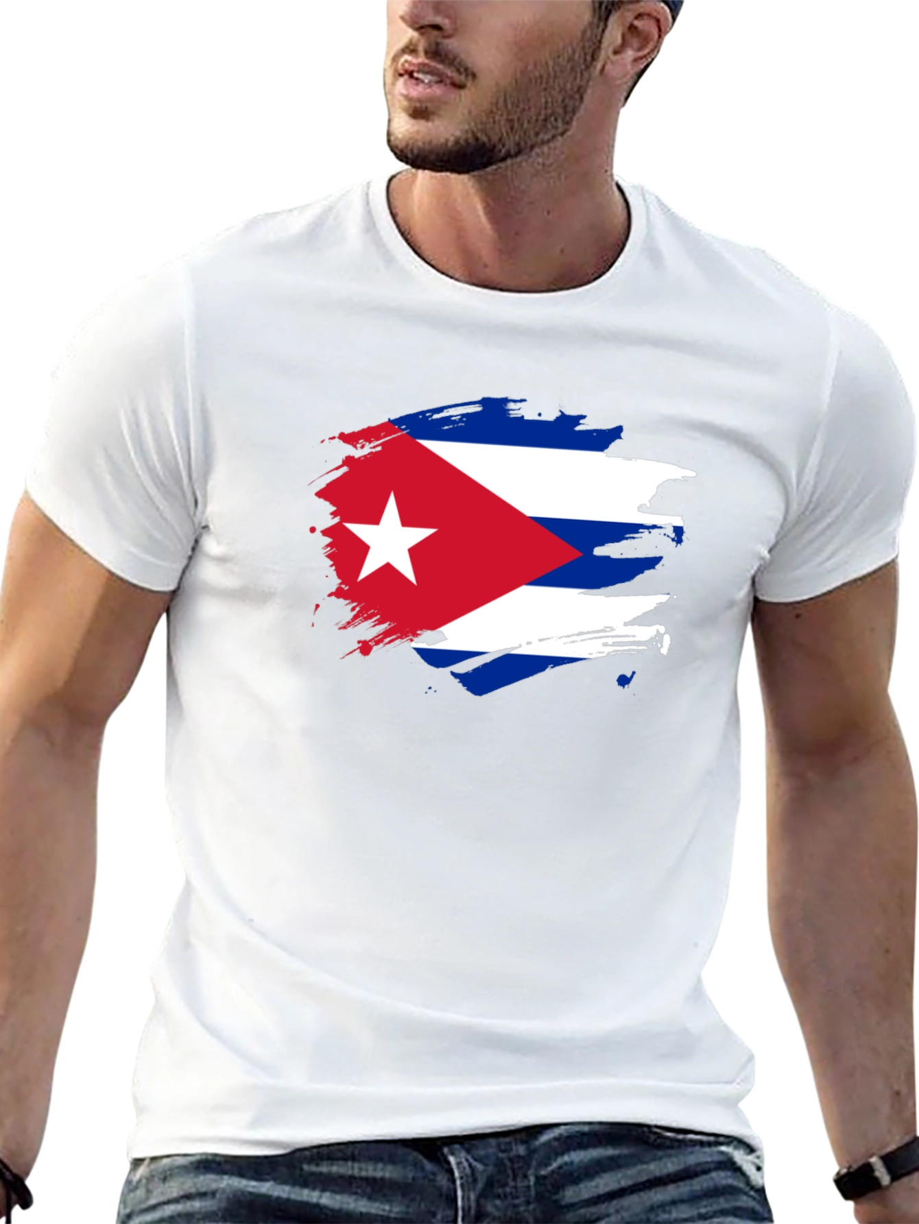 Cuban Flag Graphic Print T-Shirt