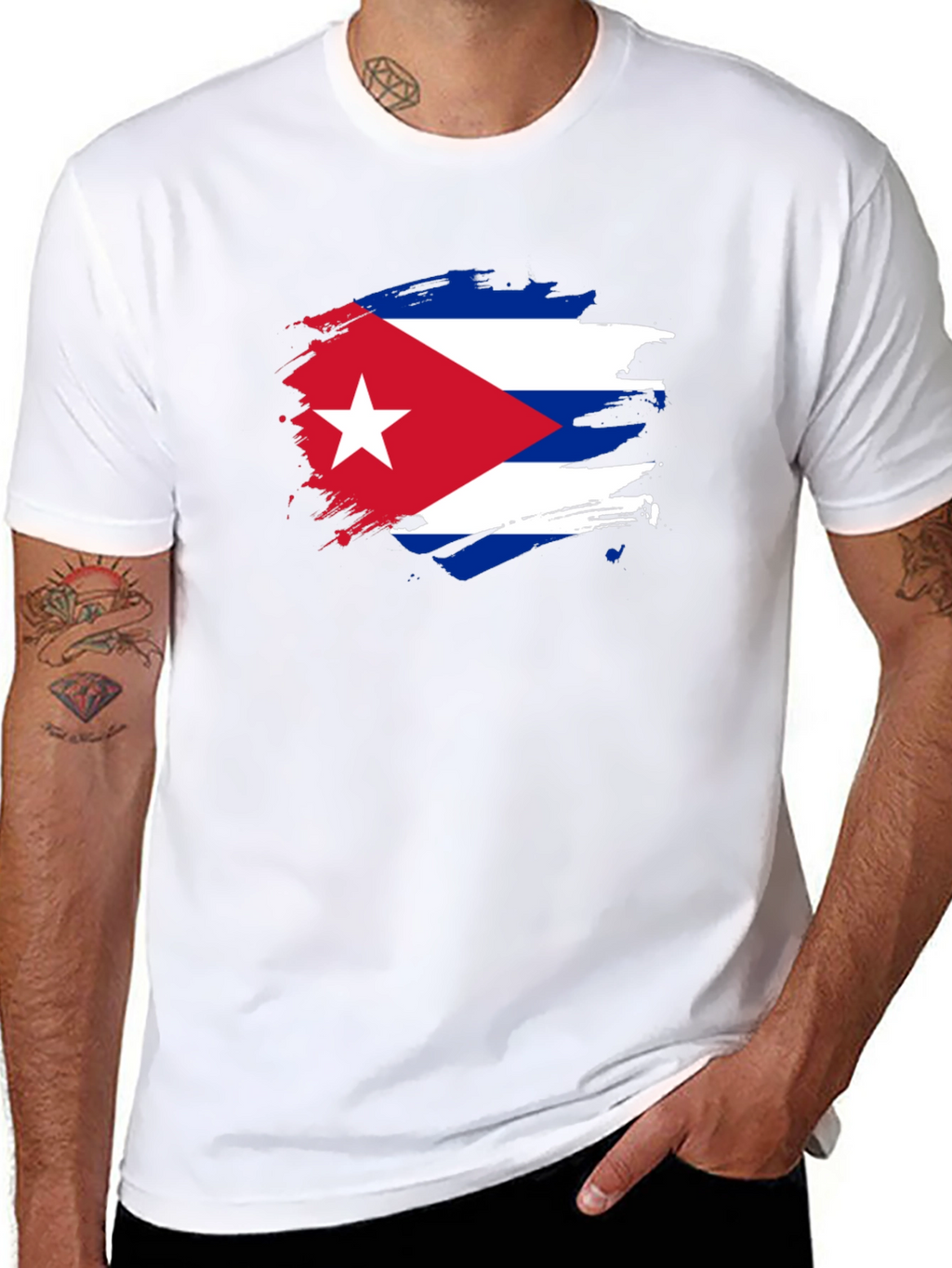Cuban Flag Graphic Print T-Shirt