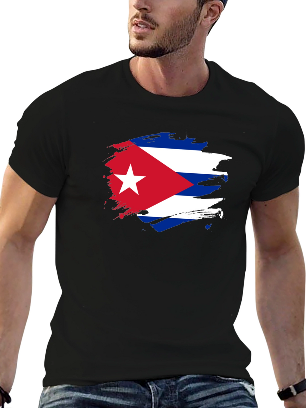 Cuban Flag Graphic Print T-Shirt