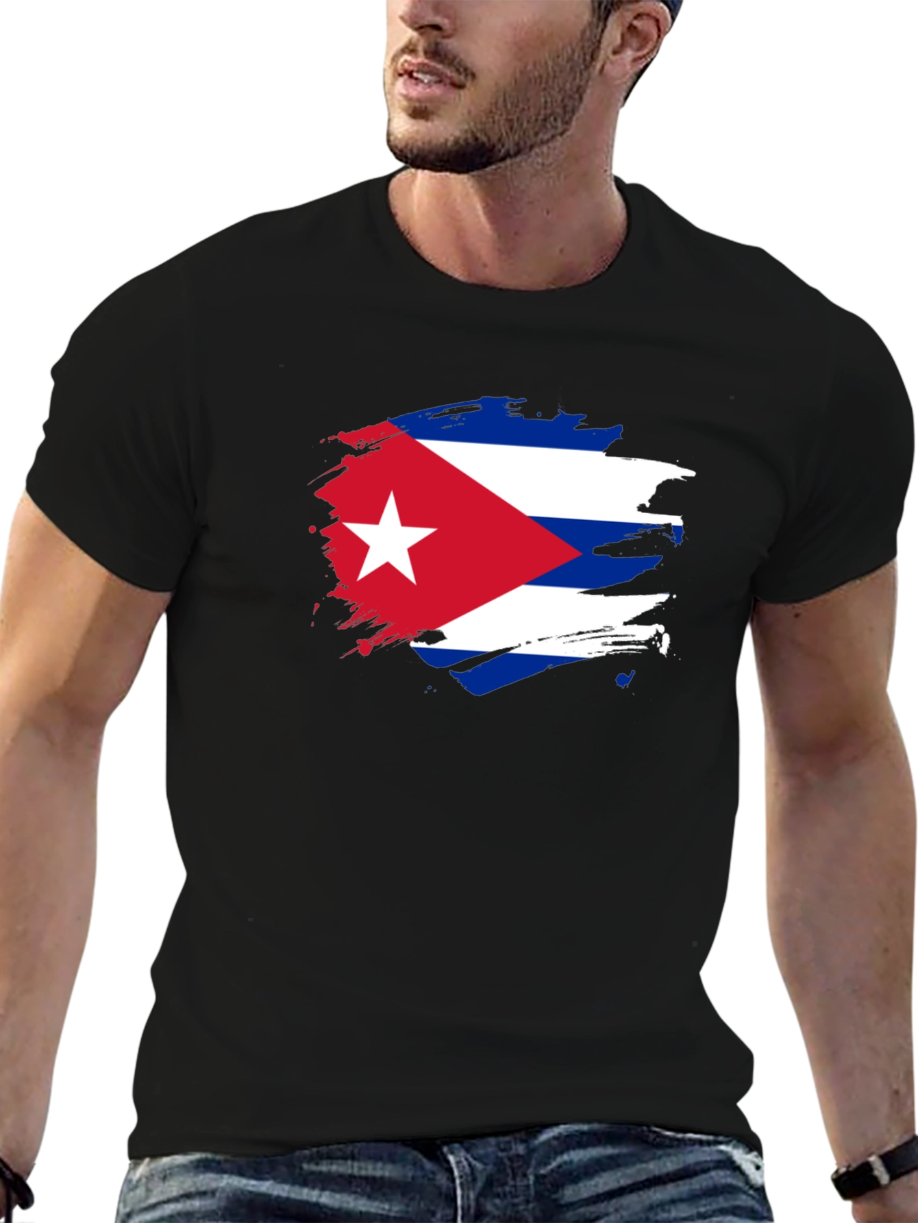 Cuban Flag Graphic Print T-Shirt