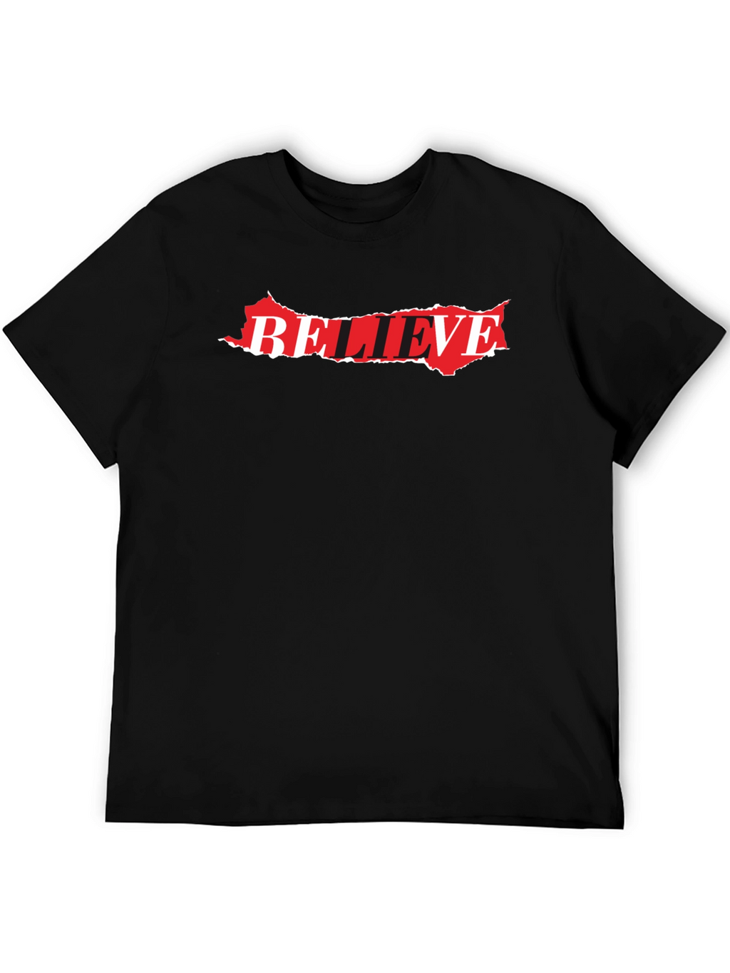 Believe Graphic Tee - Stylish Black Cotton Blend T-Shirt