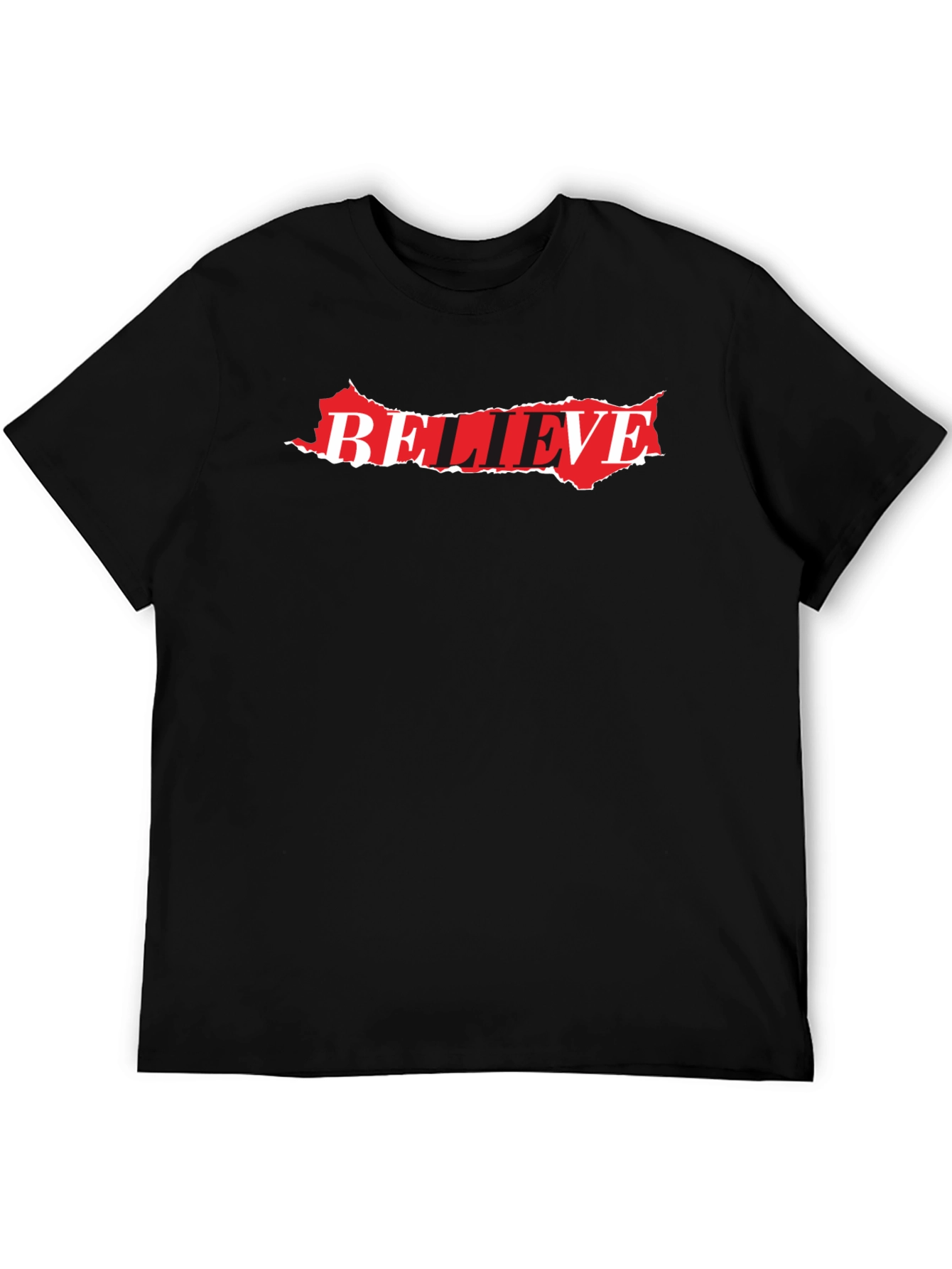 Believe Graphic Tee - Stylish Black Cotton Blend T-Shirt