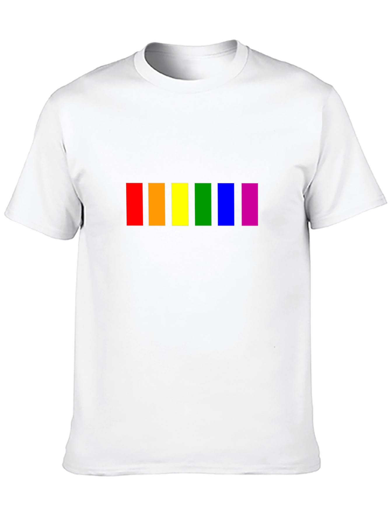 Pride Rainbow Stripe Graphic Tee - Soft Cotton Comfort