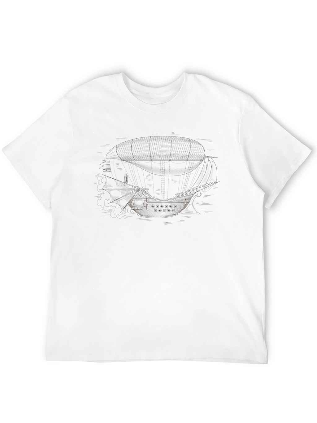Steampunk Airship Graphic T-Shirt - Unique Design