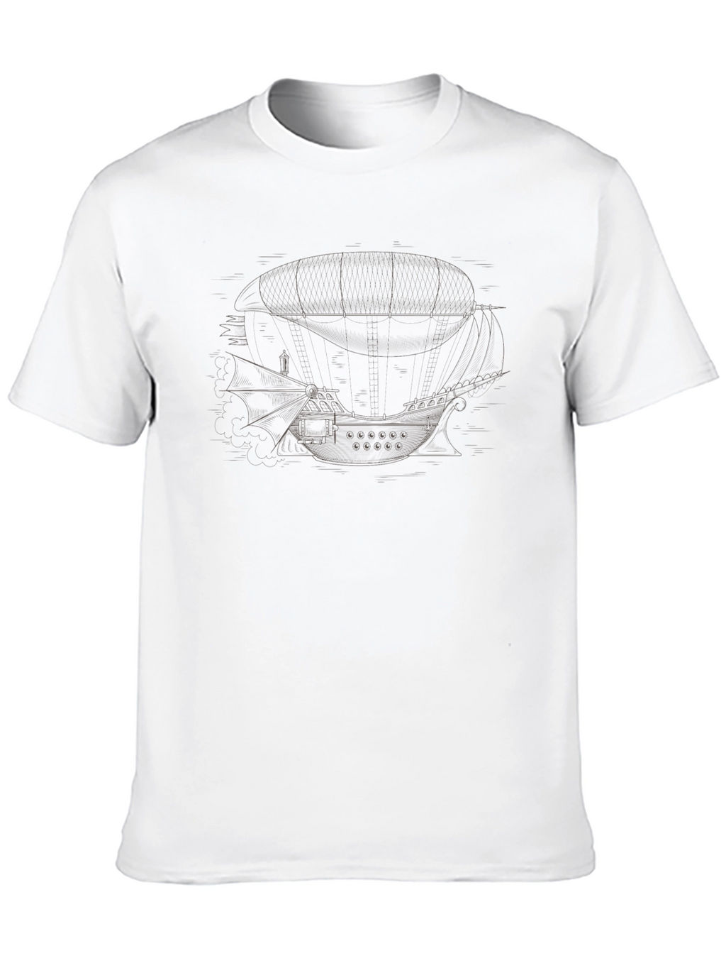 Steampunk Airship Graphic T-Shirt - Unique Design