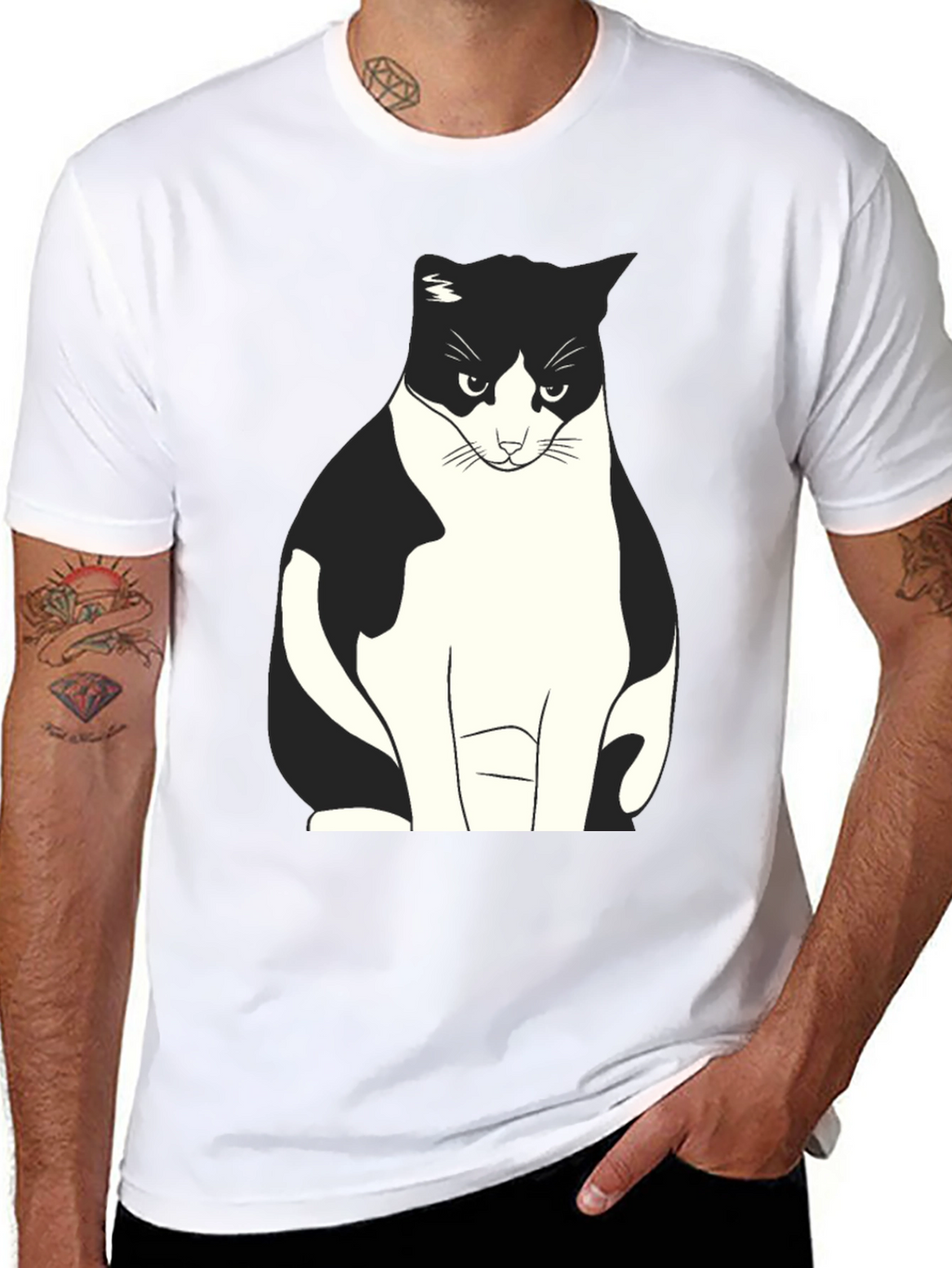 Grumpy Cat Graphic Tee - Black Cotton T-Shirt