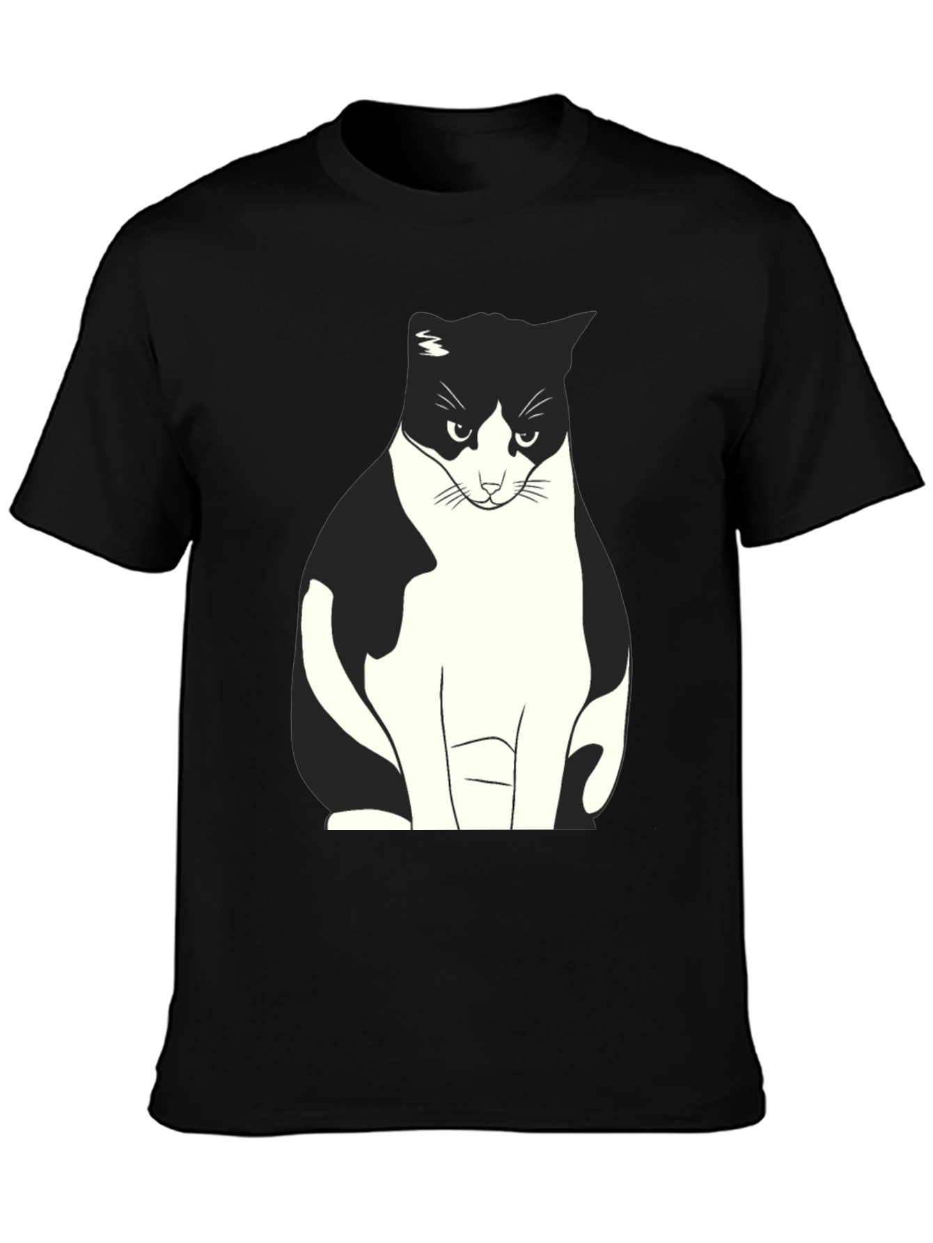 Grumpy Cat Graphic Tee - Black Cotton T-Shirt