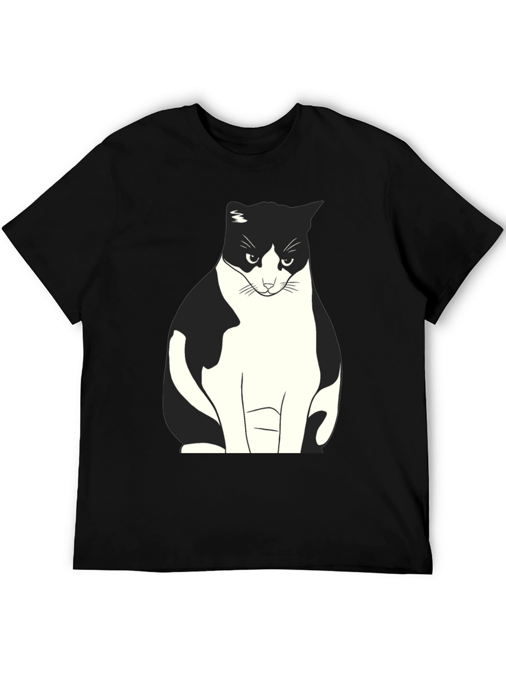 Grumpy Cat Graphic Tee - Black Cotton T-Shirt