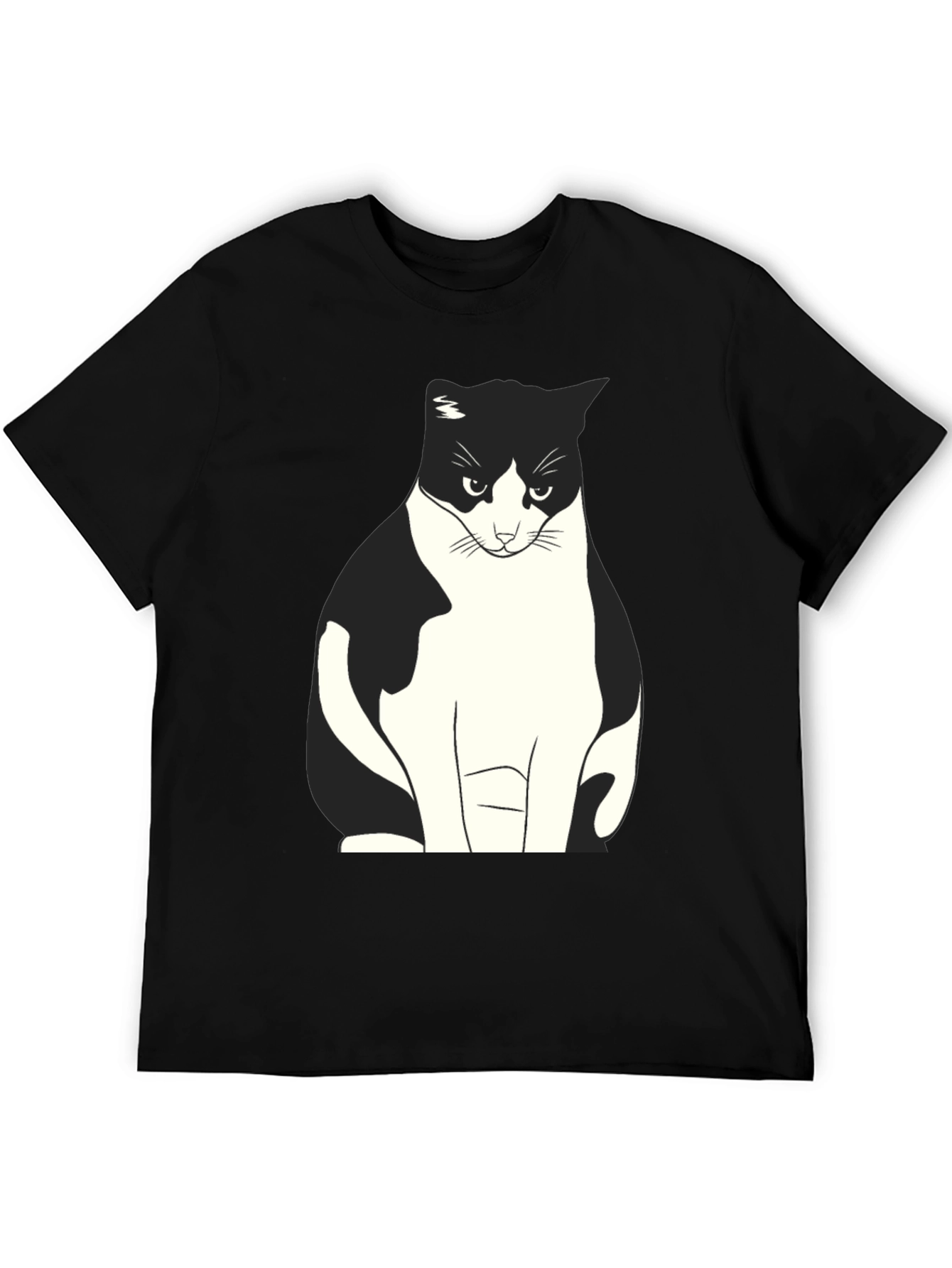 Grumpy Cat Graphic Tee - Black Cotton T-Shirt