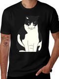 Grumpy Cat Graphic Tee - Black Cotton T-Shirt
