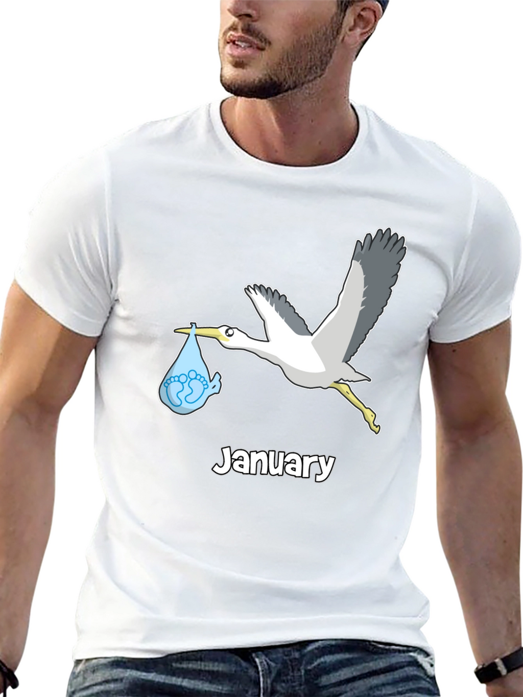 January Stork Baby T-Shirt