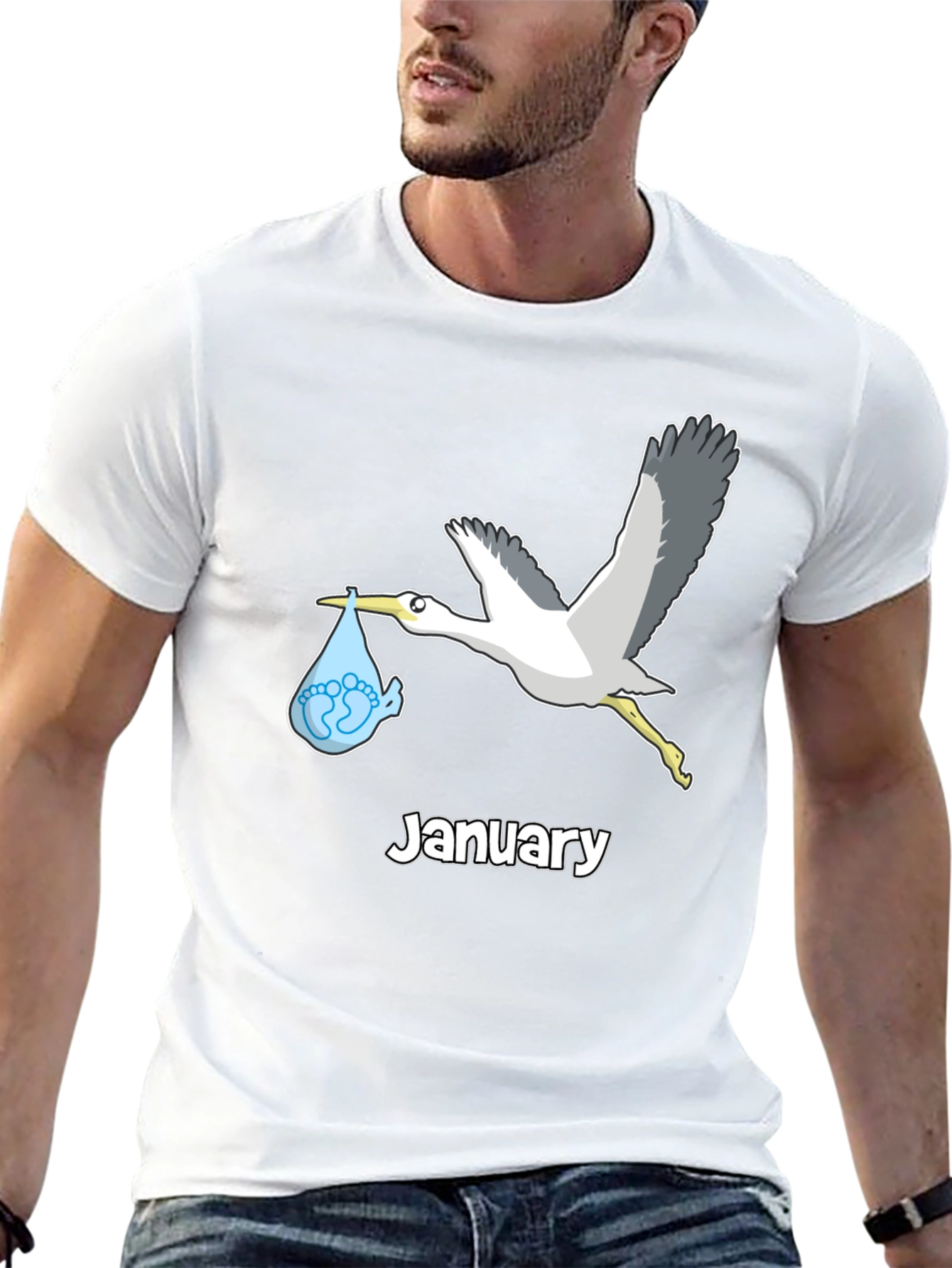 January Stork Baby T-Shirt