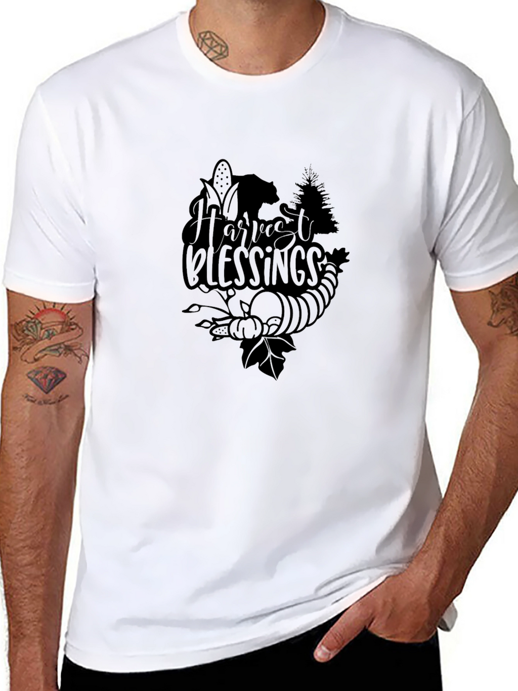 Harvest Blessings Graphic Tee - Thanksgiving T-Shirt