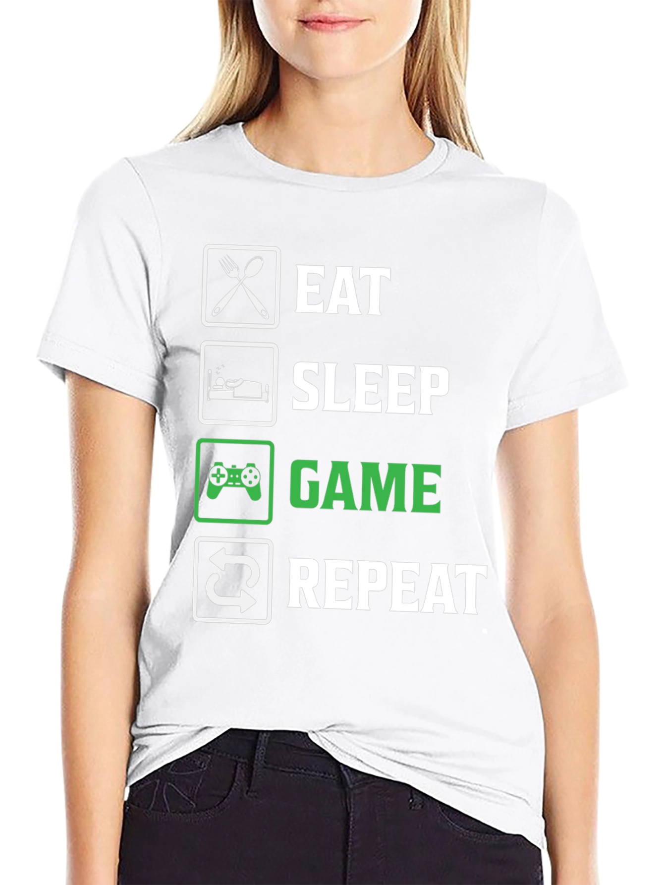 Eat Sleep Game Repeat T-Shirt - Gamer Life