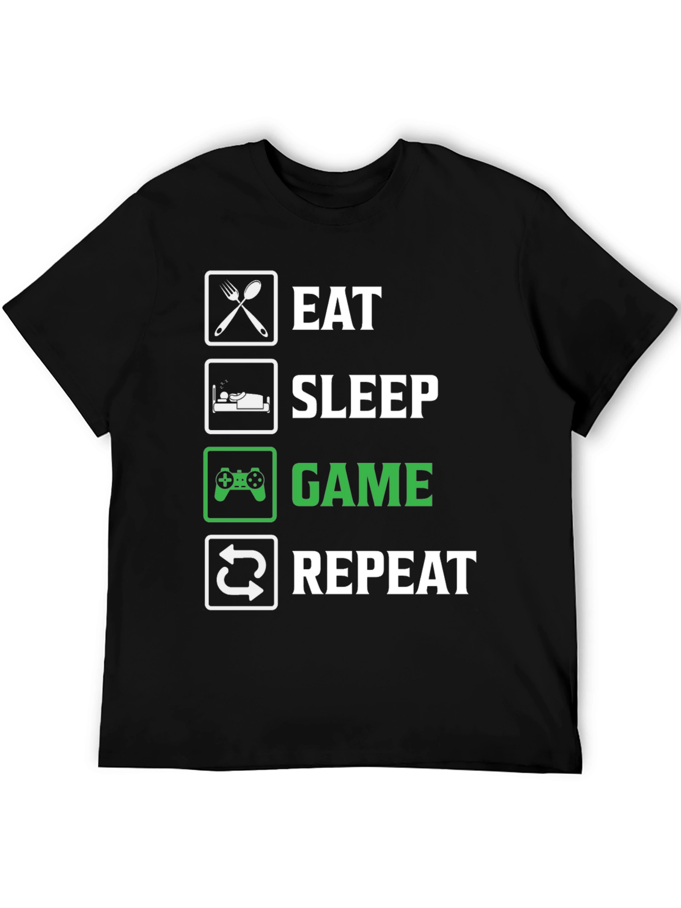Eat Sleep Game Repeat T-Shirt - Gamer Life