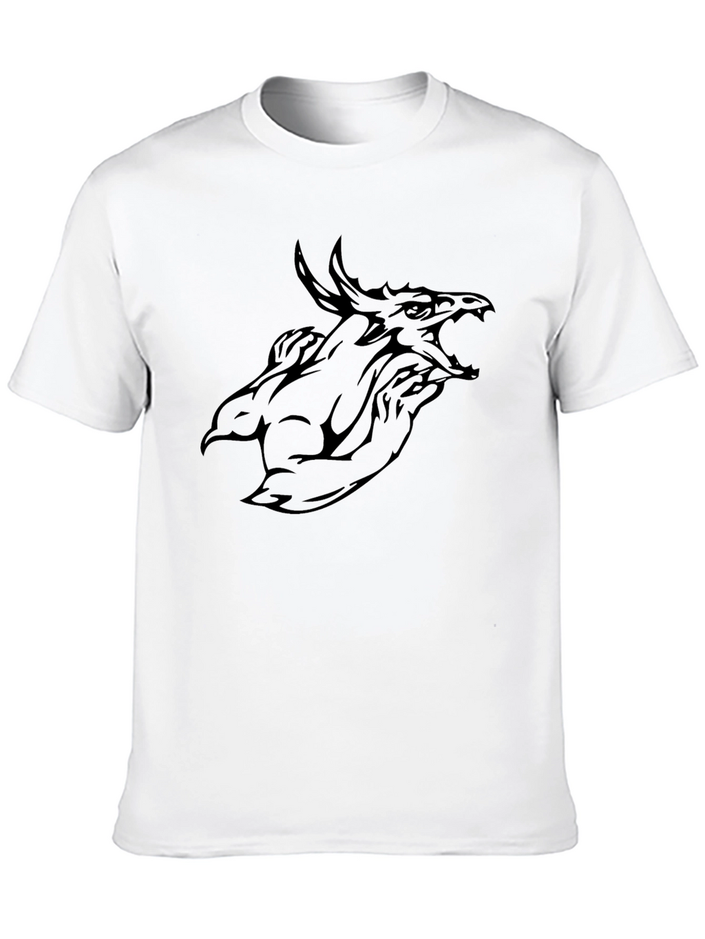 Mens Black Dragon Graphic Tee - Bold Style