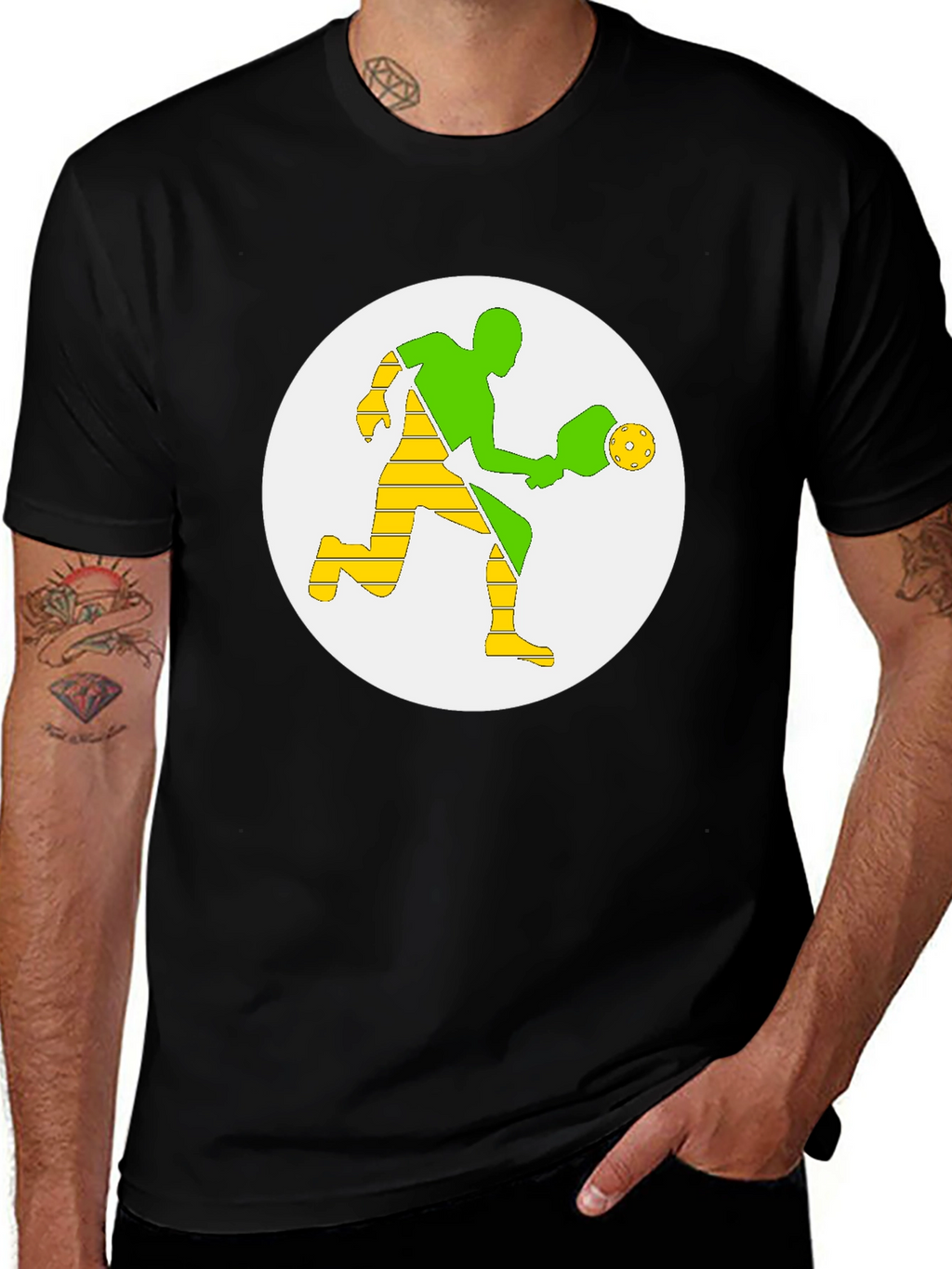 Pickleball Player Graphic Tee - Black