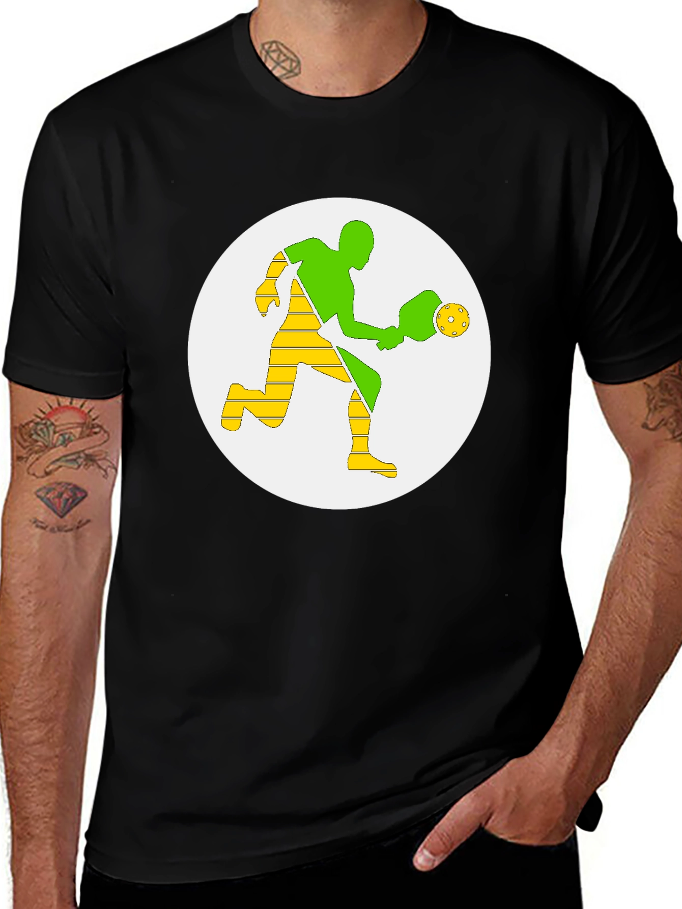 Pickleball Player Graphic Tee - Black