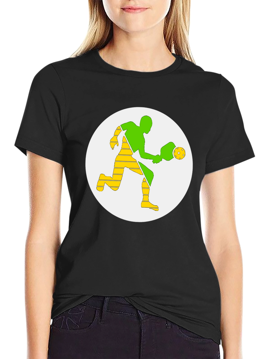 Pickleball Player Graphic Tee - Black