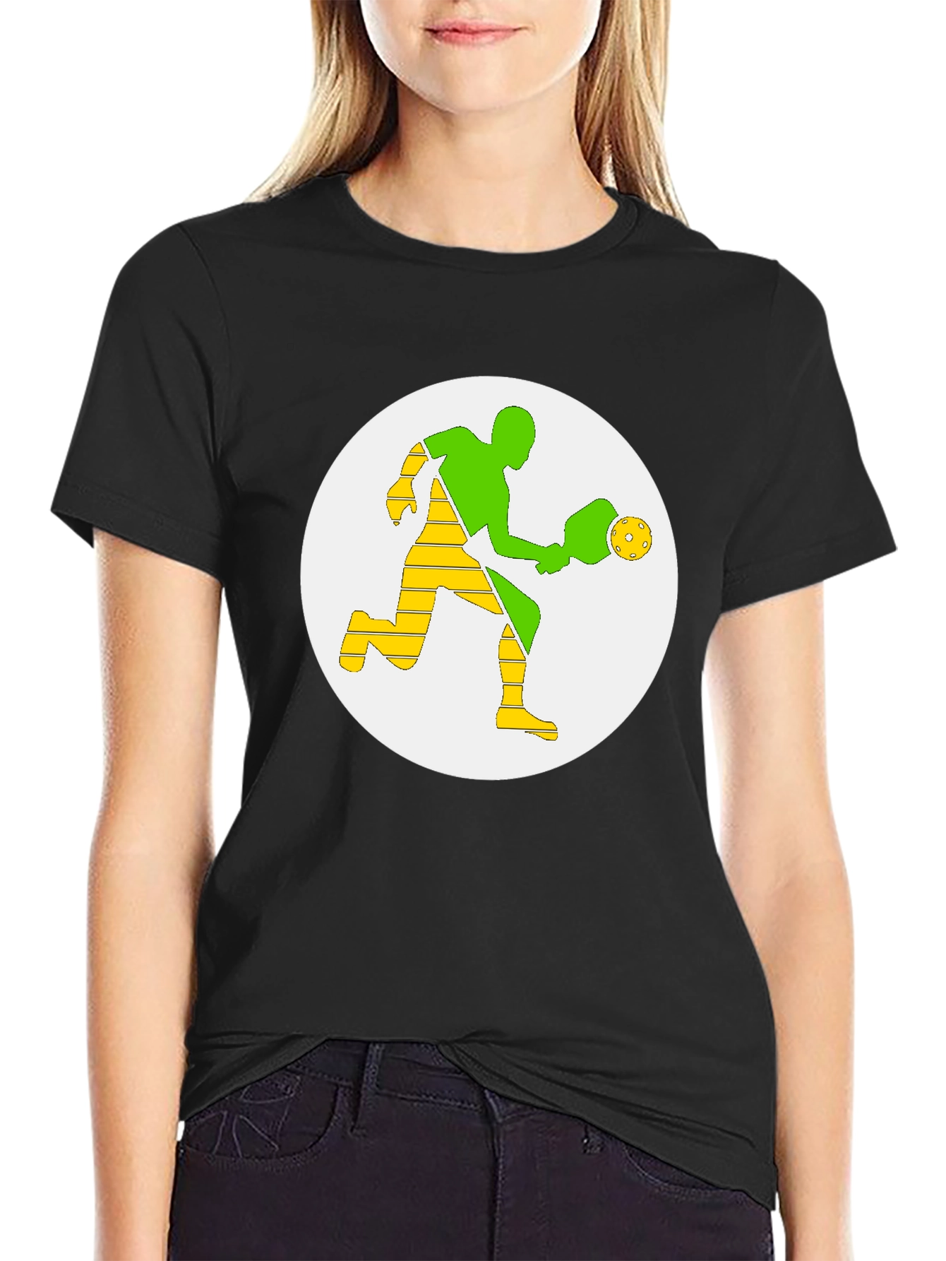 Pickleball Player Graphic Tee - Black