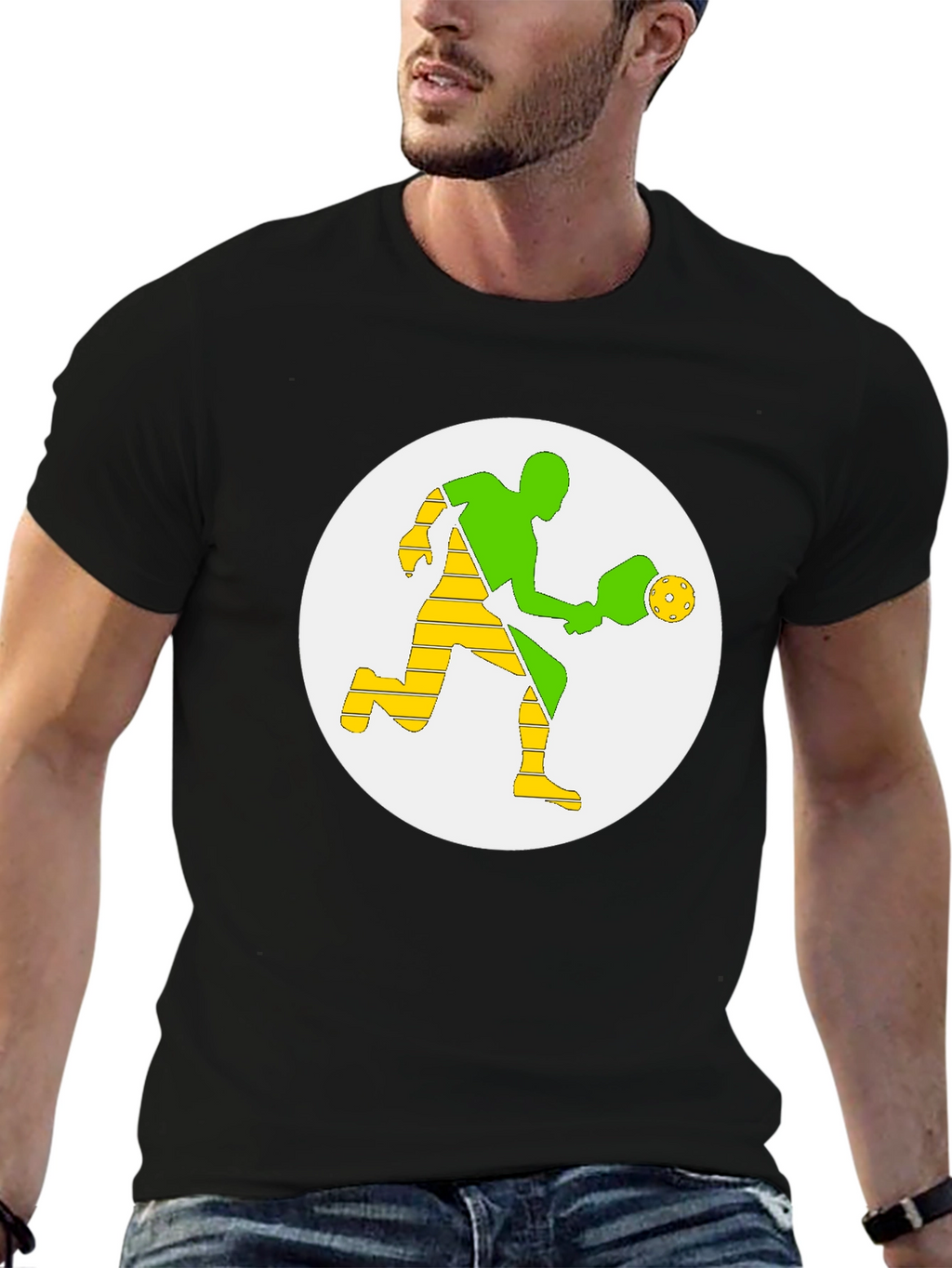 Pickleball Player Graphic Tee - Black
