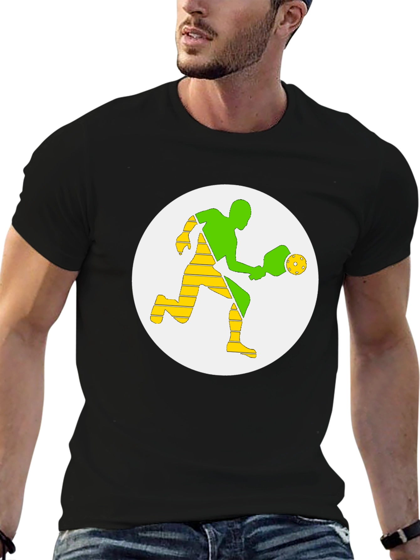 Pickleball Player Graphic Tee - Black