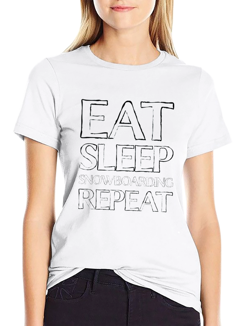 Eat Sleep Snowboarding Repeat Black T-Shirt