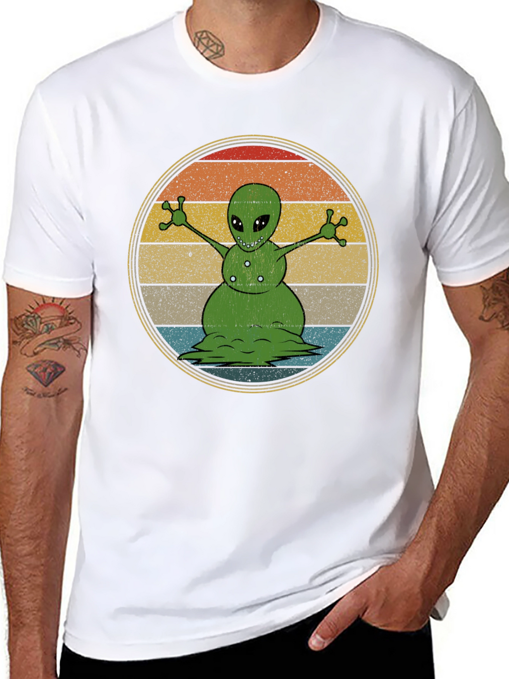 Alien Snowman Graphic T-Shirt
