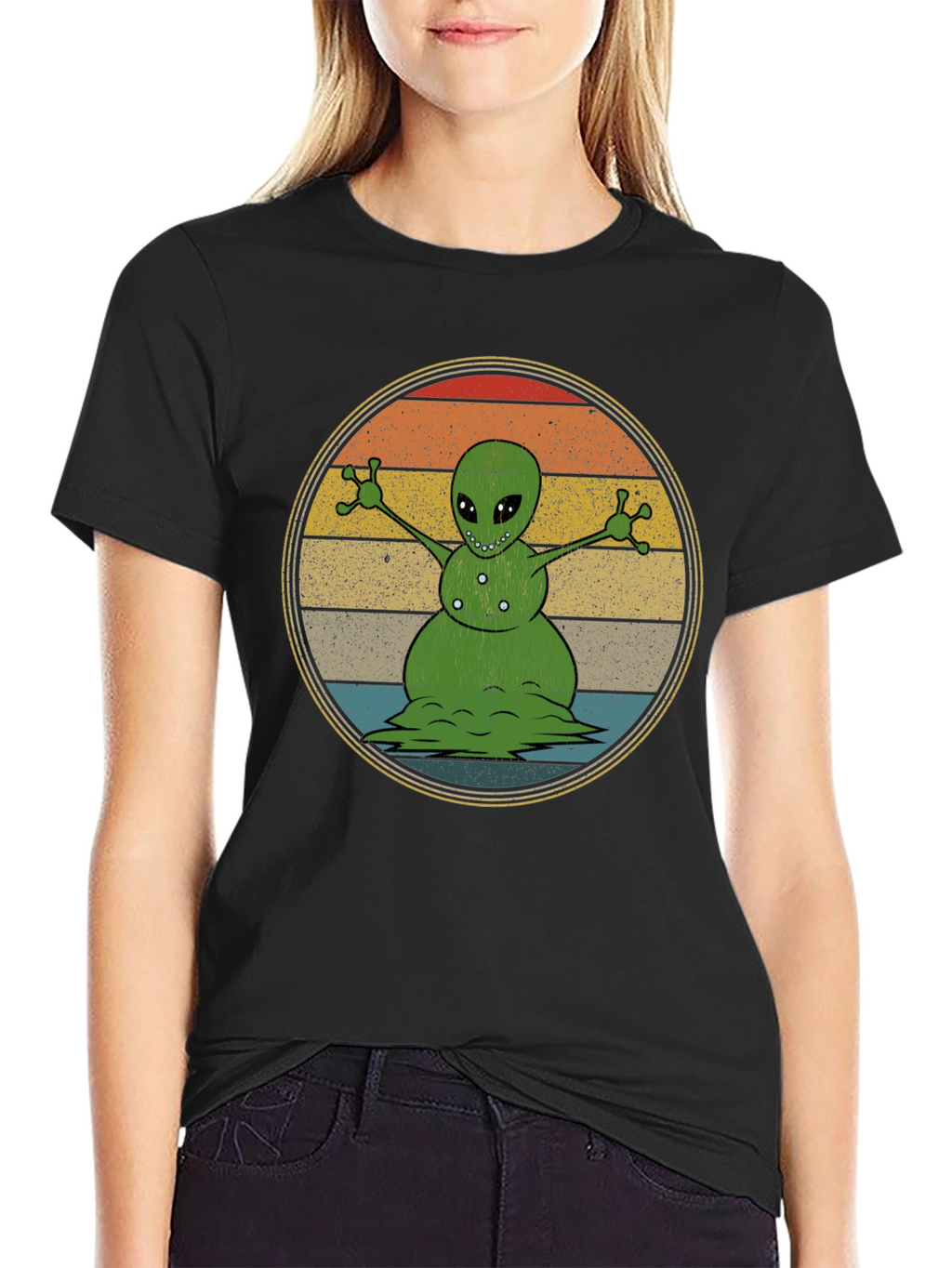 Alien Snowman Graphic T-Shirt