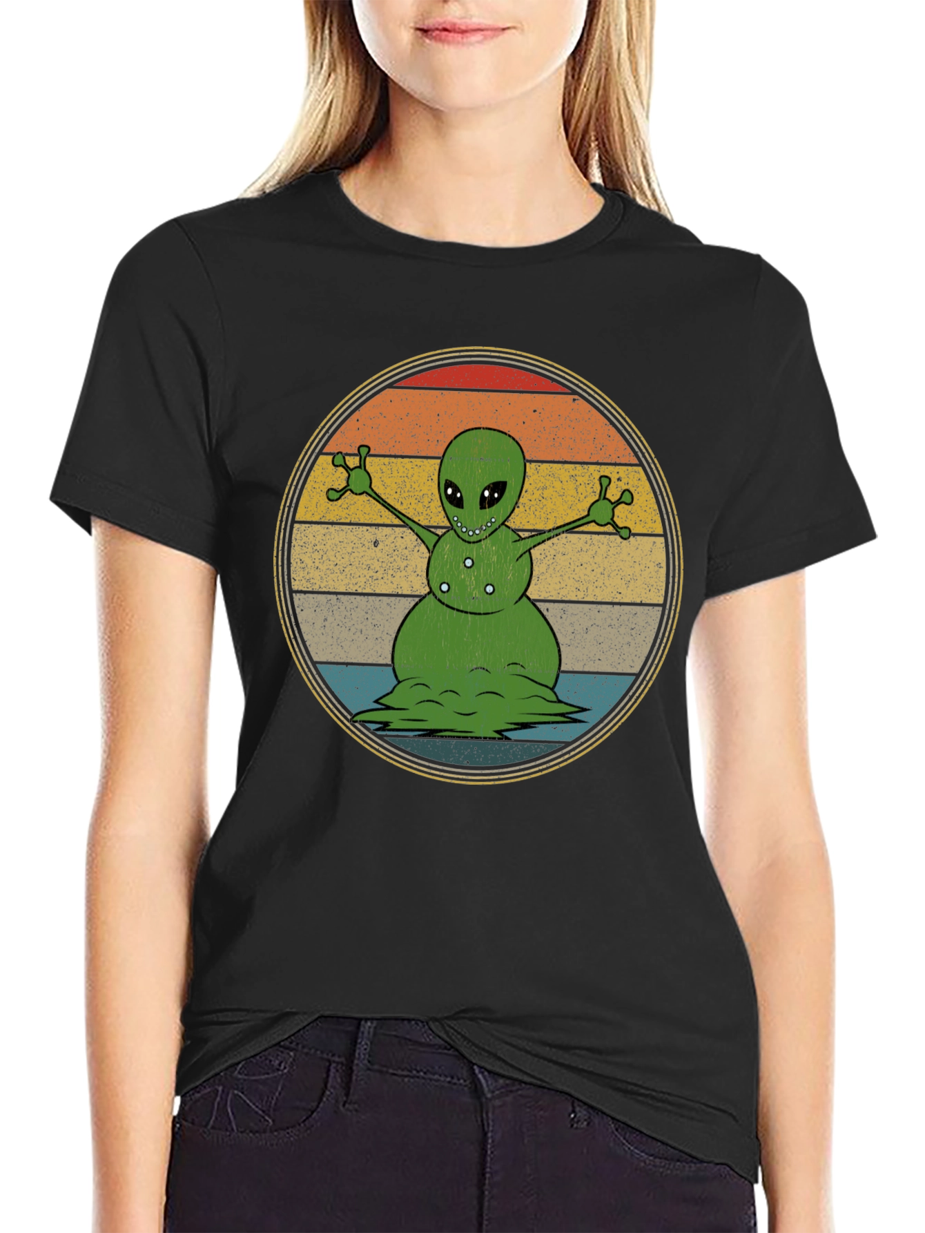 Alien Snowman Graphic T-Shirt
