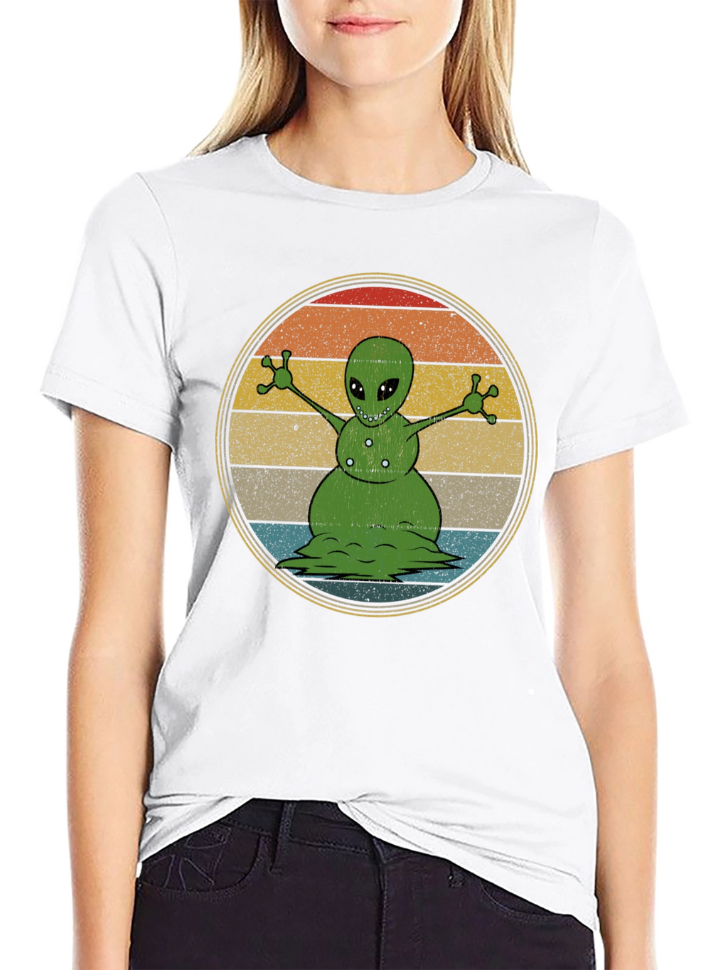 Alien Snowman Graphic T-Shirt