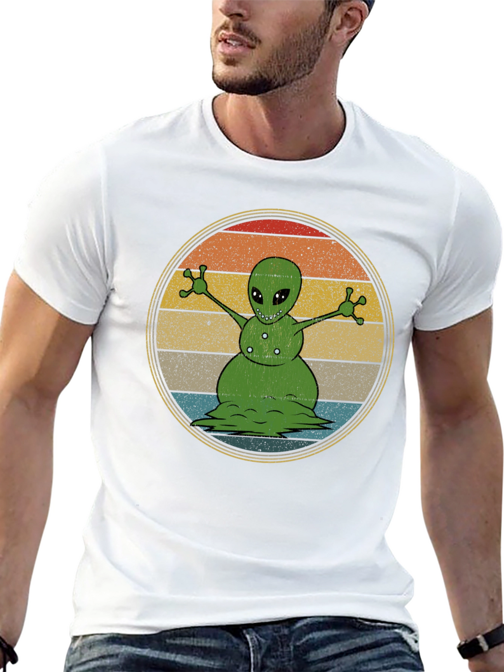 Alien Snowman Graphic T-Shirt