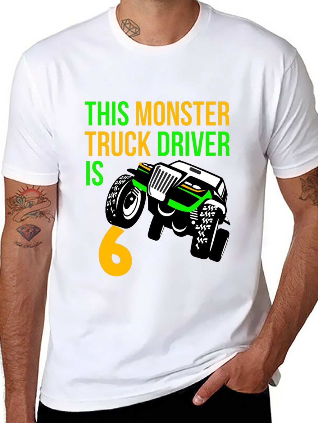Monster Truck Birthday T-Shirt - Driver is 6!