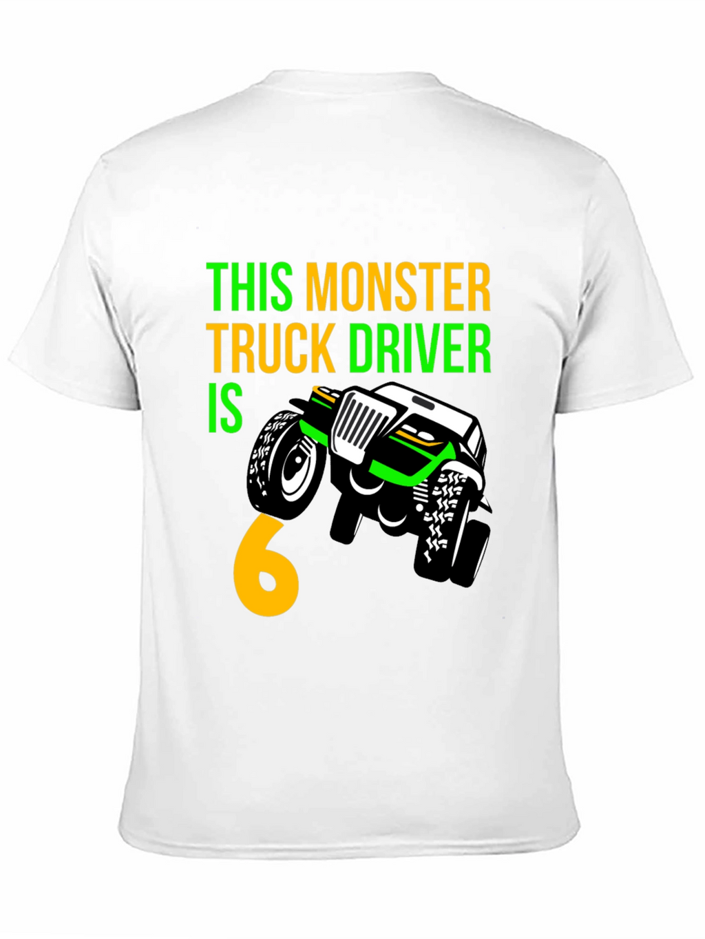 Monster Truck Birthday T-Shirt - Driver is 6!