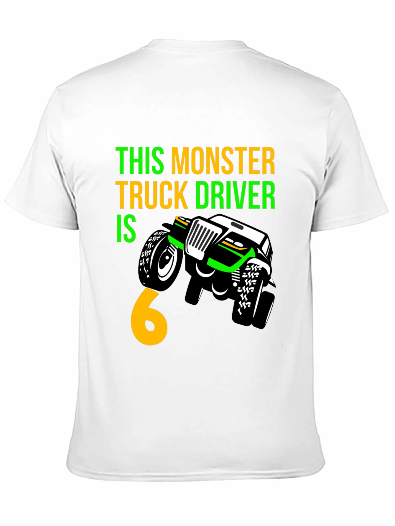 Monster Truck Birthday T-Shirt - Driver is 6!