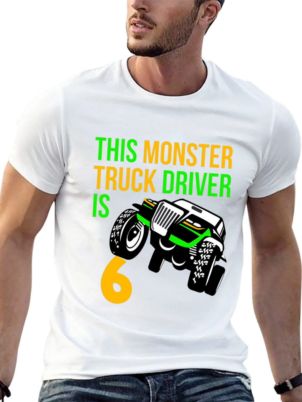 Monster Truck Birthday T-Shirt - Driver is 6!