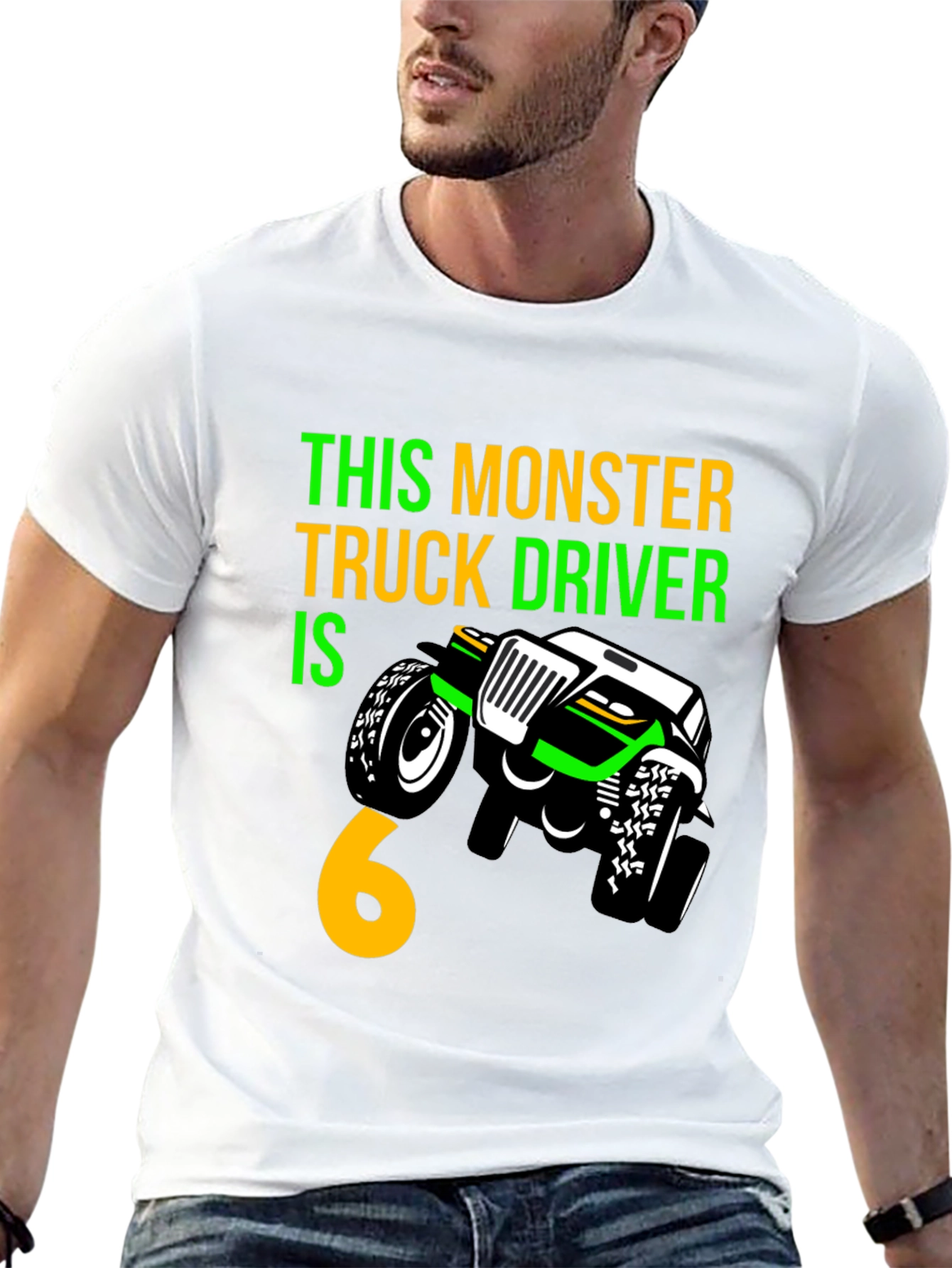 Monster Truck Birthday T-Shirt - Driver is 6!