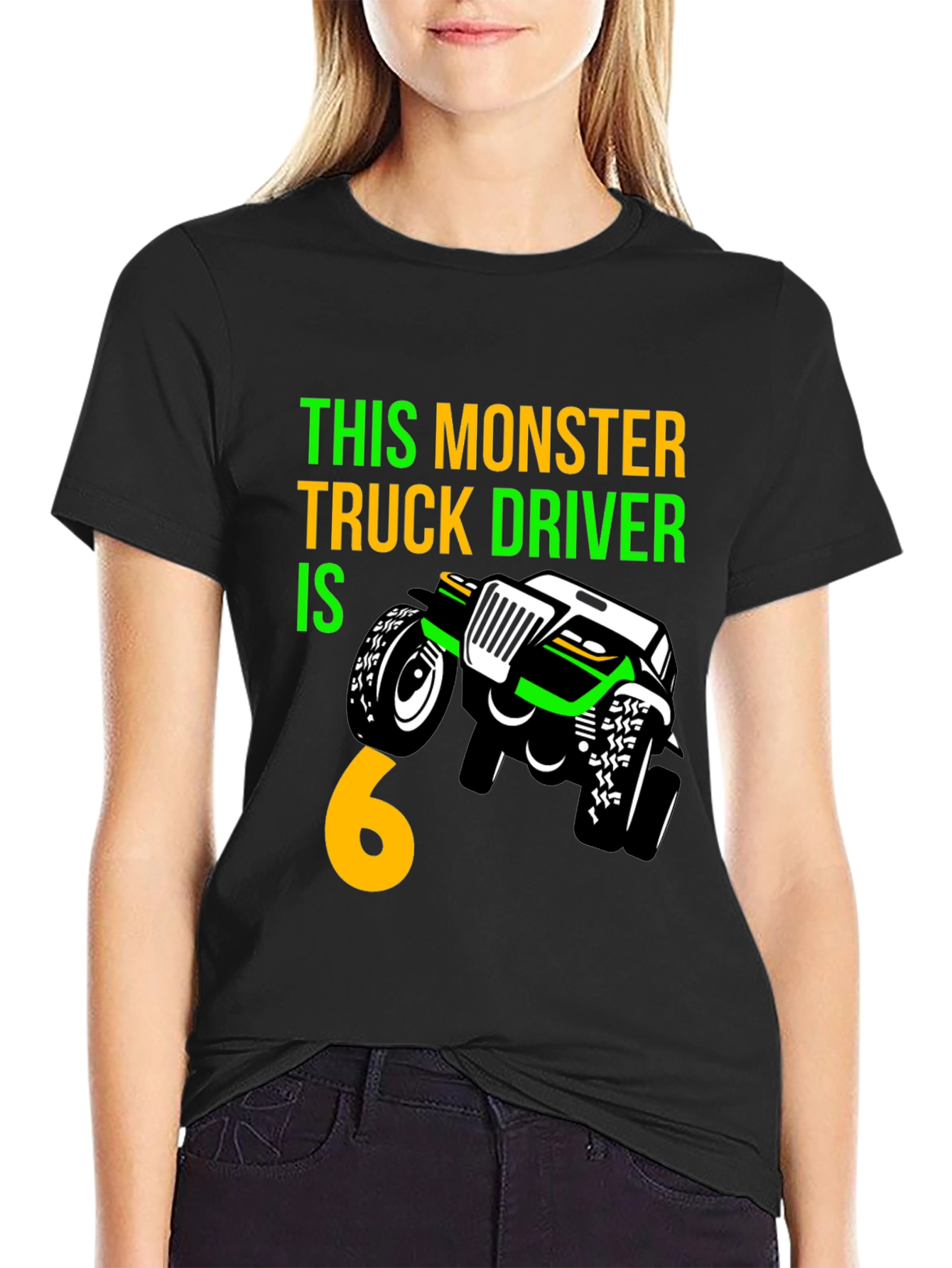 Monster Truck Birthday T-Shirt - Driver is 6!