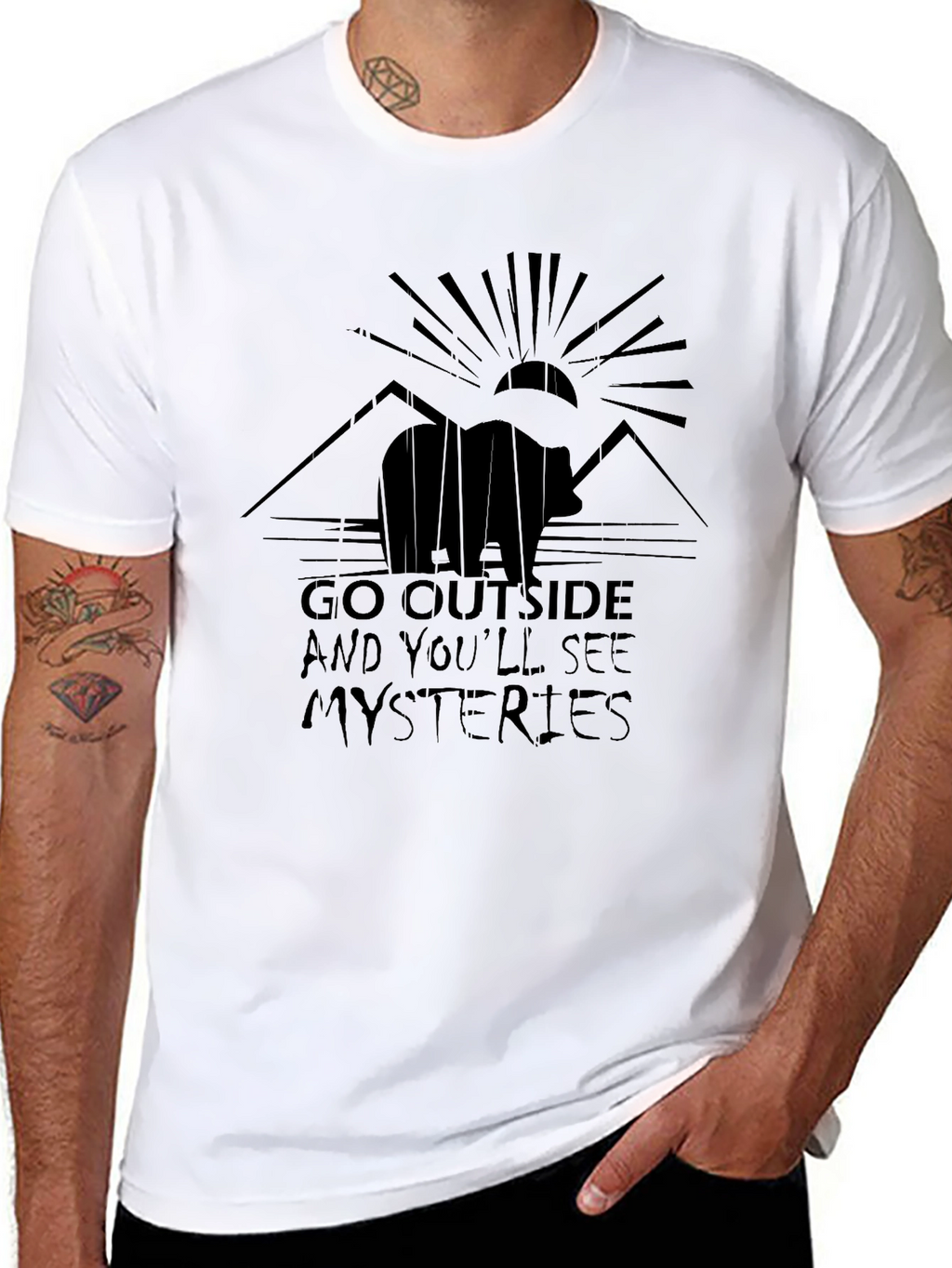 Outdoor Adventure Tee - Bear & Mountain Design