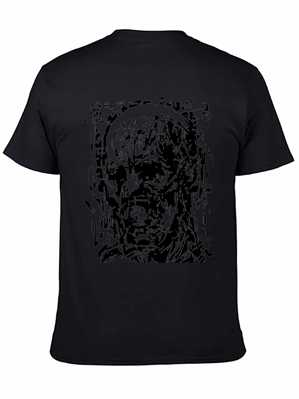 Abstract Zombie Graphic Black T-Shirt