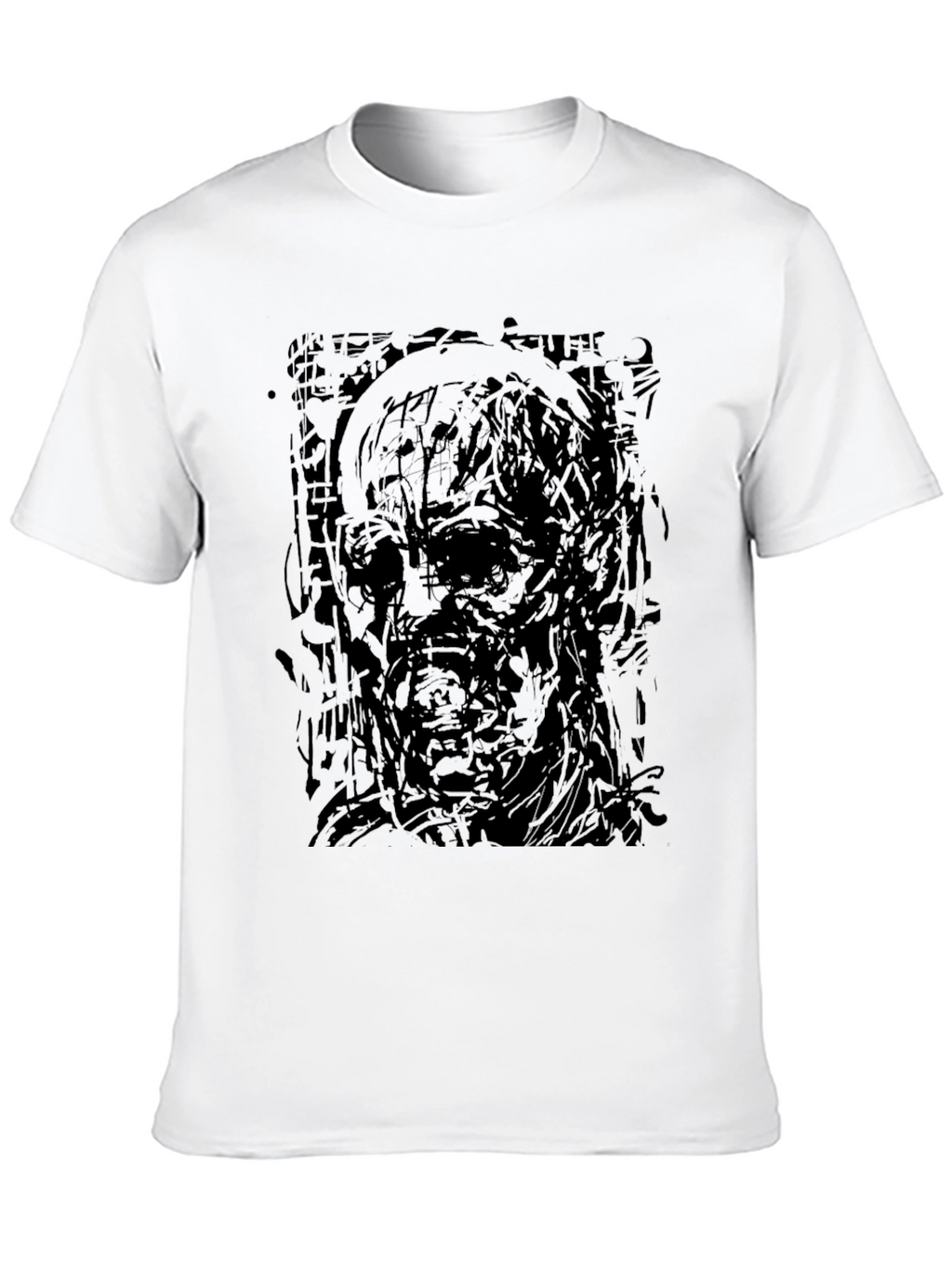 Abstract Zombie Graphic Black T-Shirt
